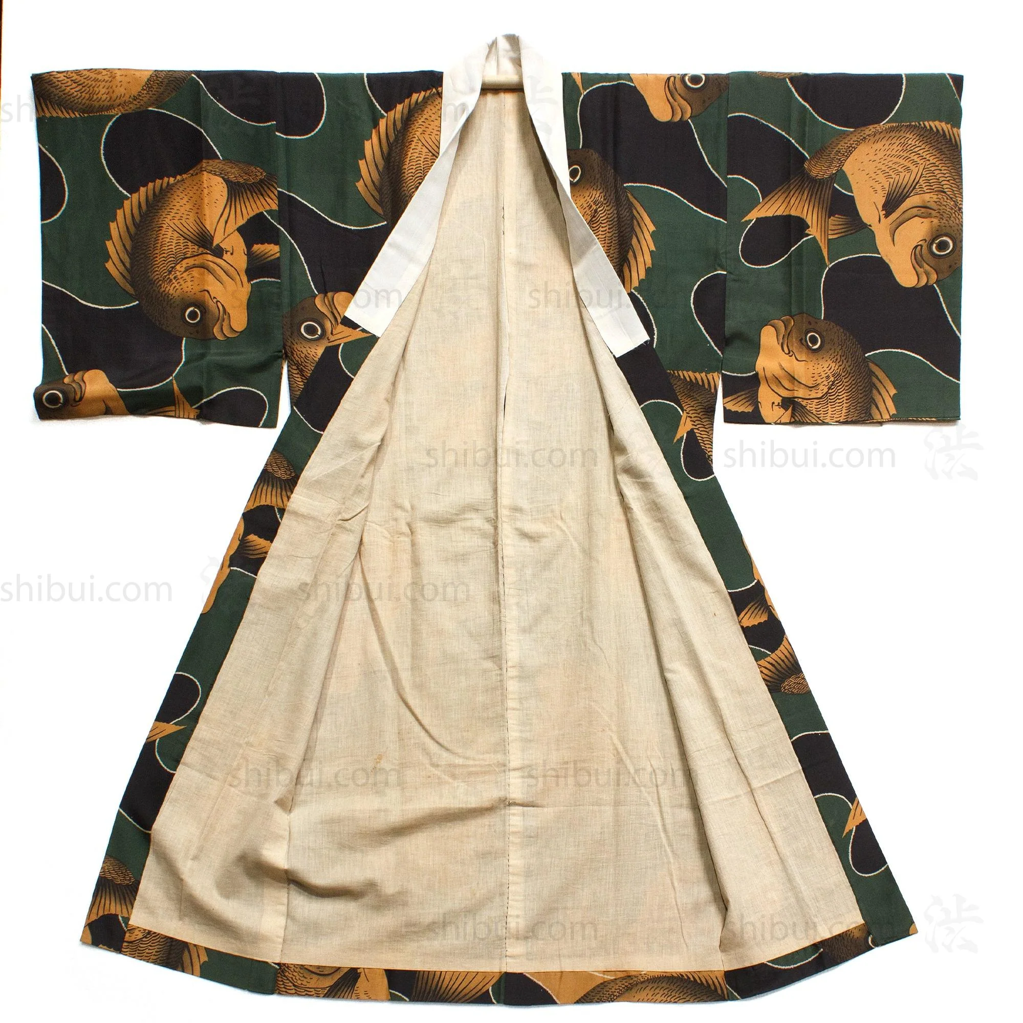 1930's Mens Vintage Juban with Tai Fish Motif - Image 2
