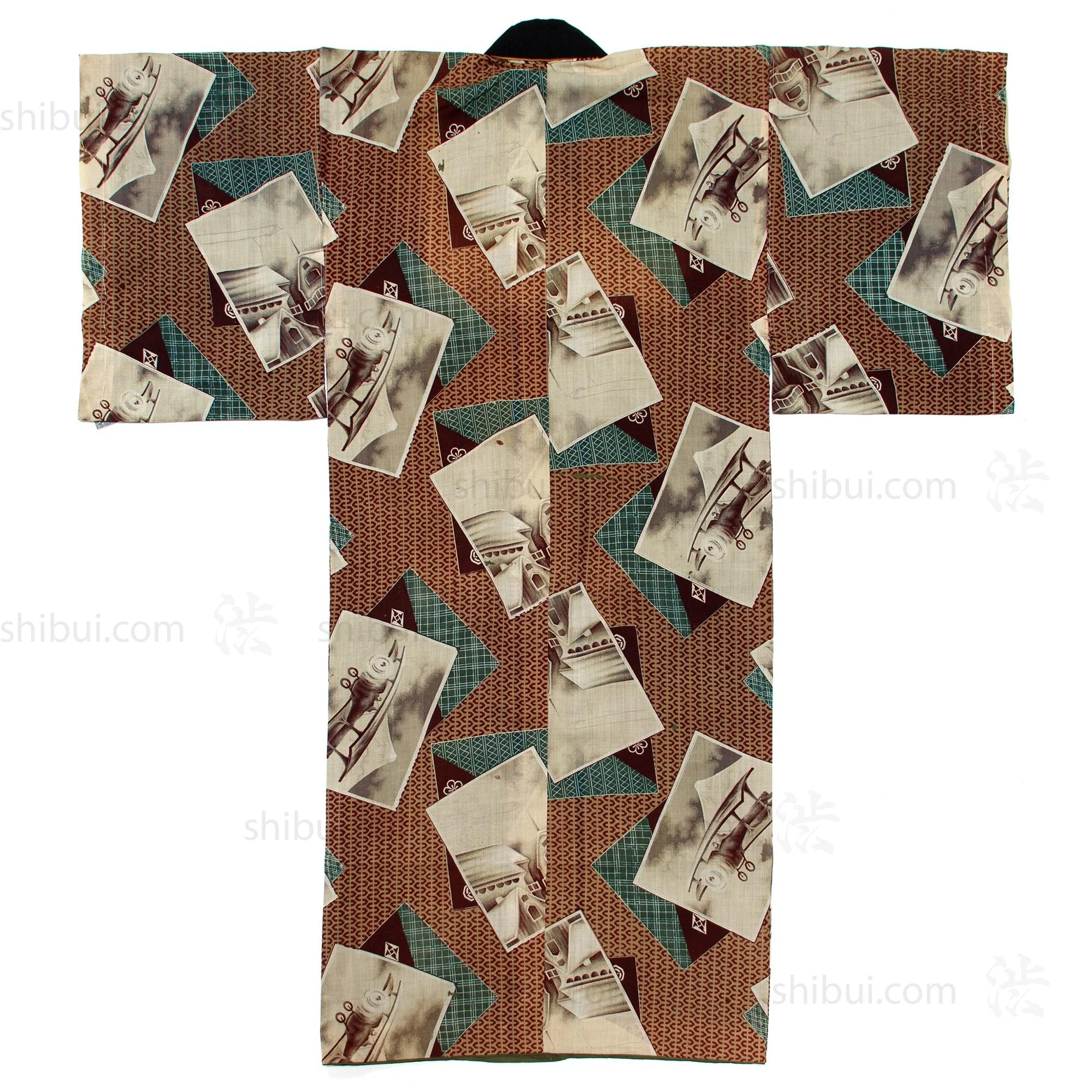 1930s Vintage Propaganda Biplane Men's Kimono - Image 4