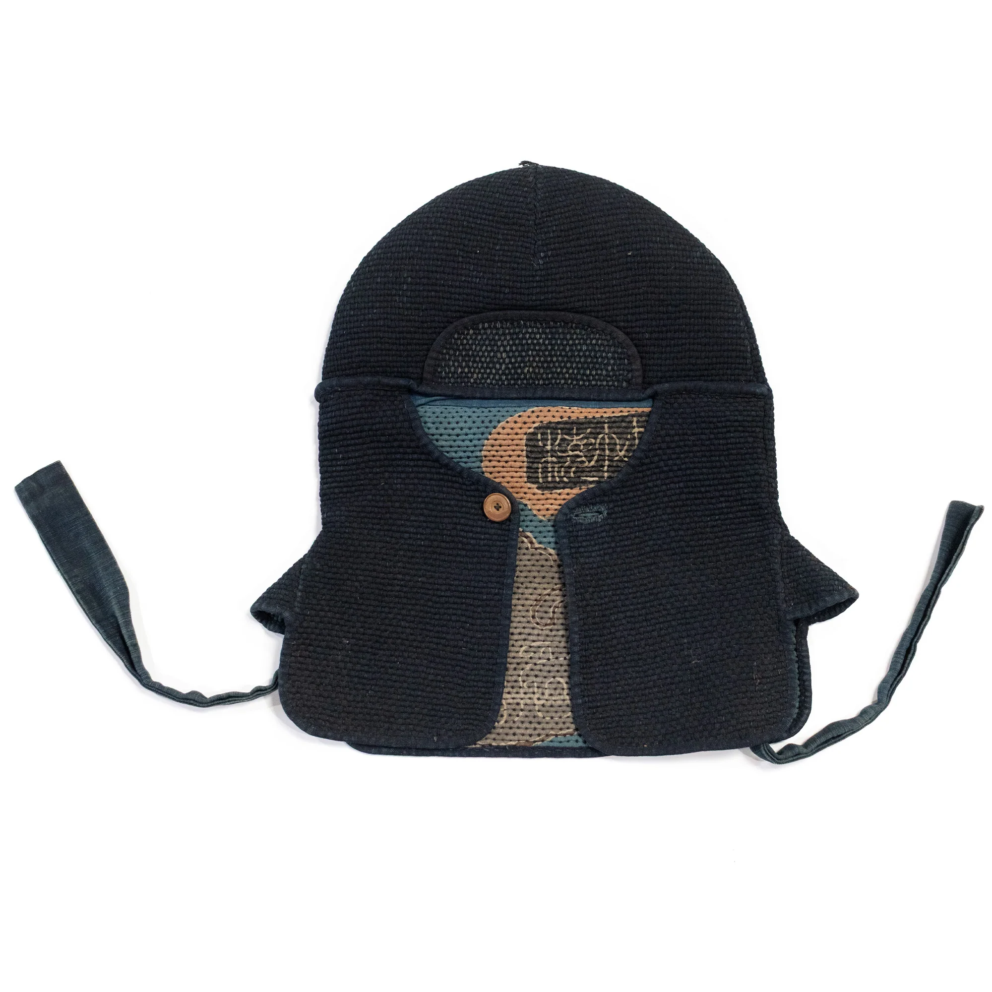 Shobo Boshi -19th Century Indigo and Sashiko Fireman's Hat - Image 2