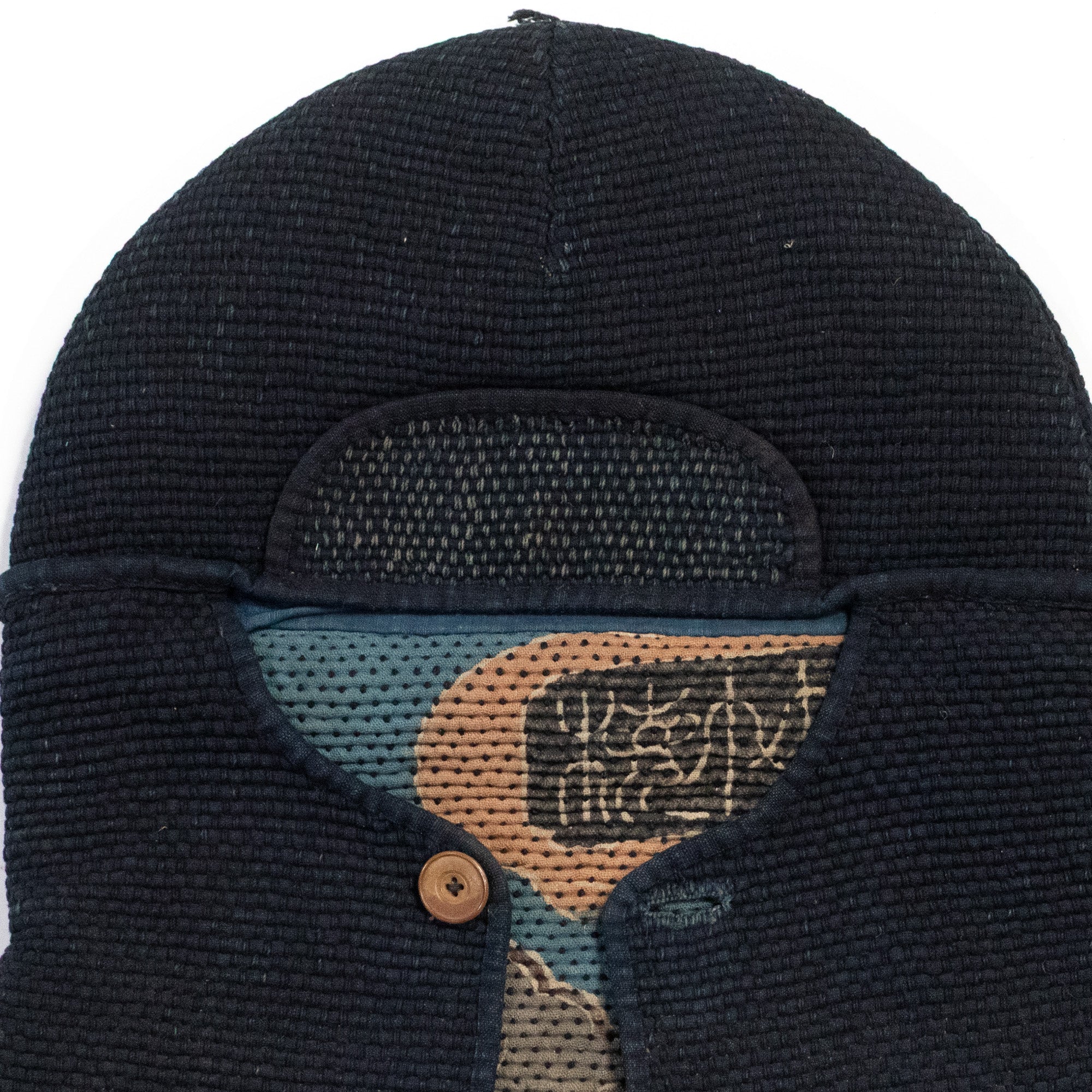 Shobo Boshi -19th Century Indigo and Sashiko Fireman's Hat - Image 3