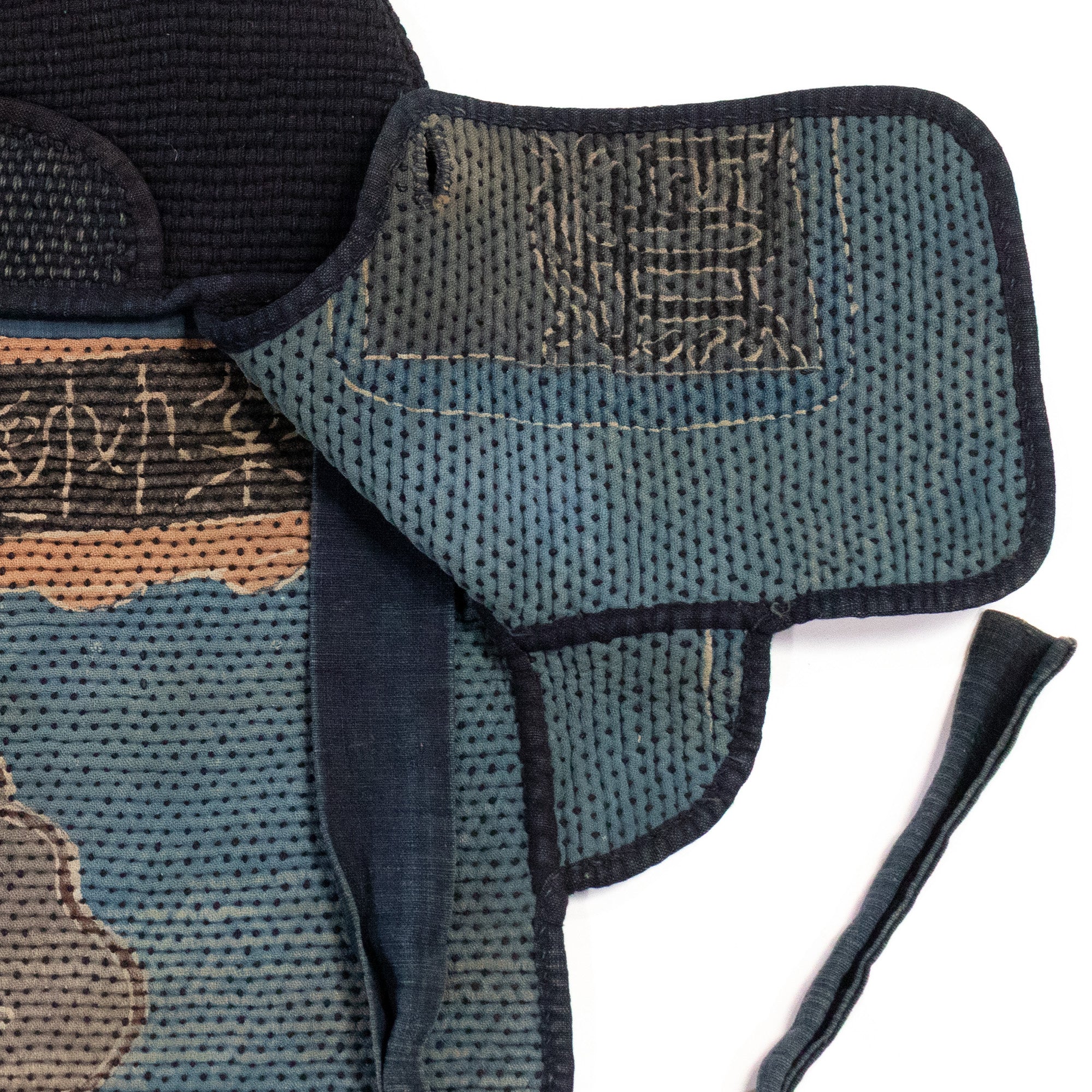 Shobo Boshi -19th Century Indigo and Sashiko Fireman's Hat - Image 5