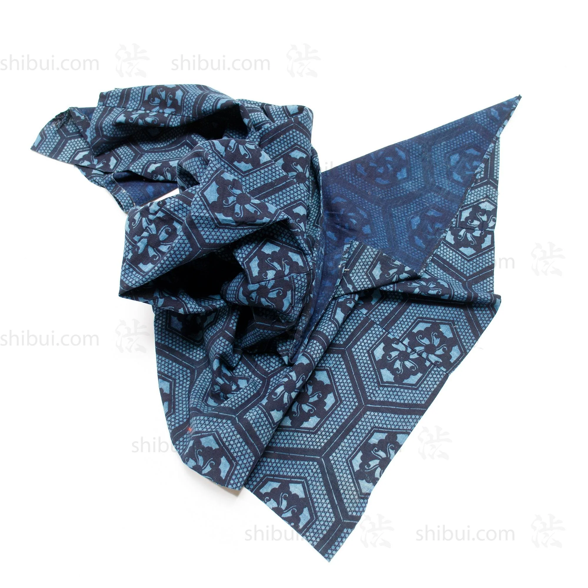 3-Panel Japanese Indigo Katazome Futonji Sheet - Image 3