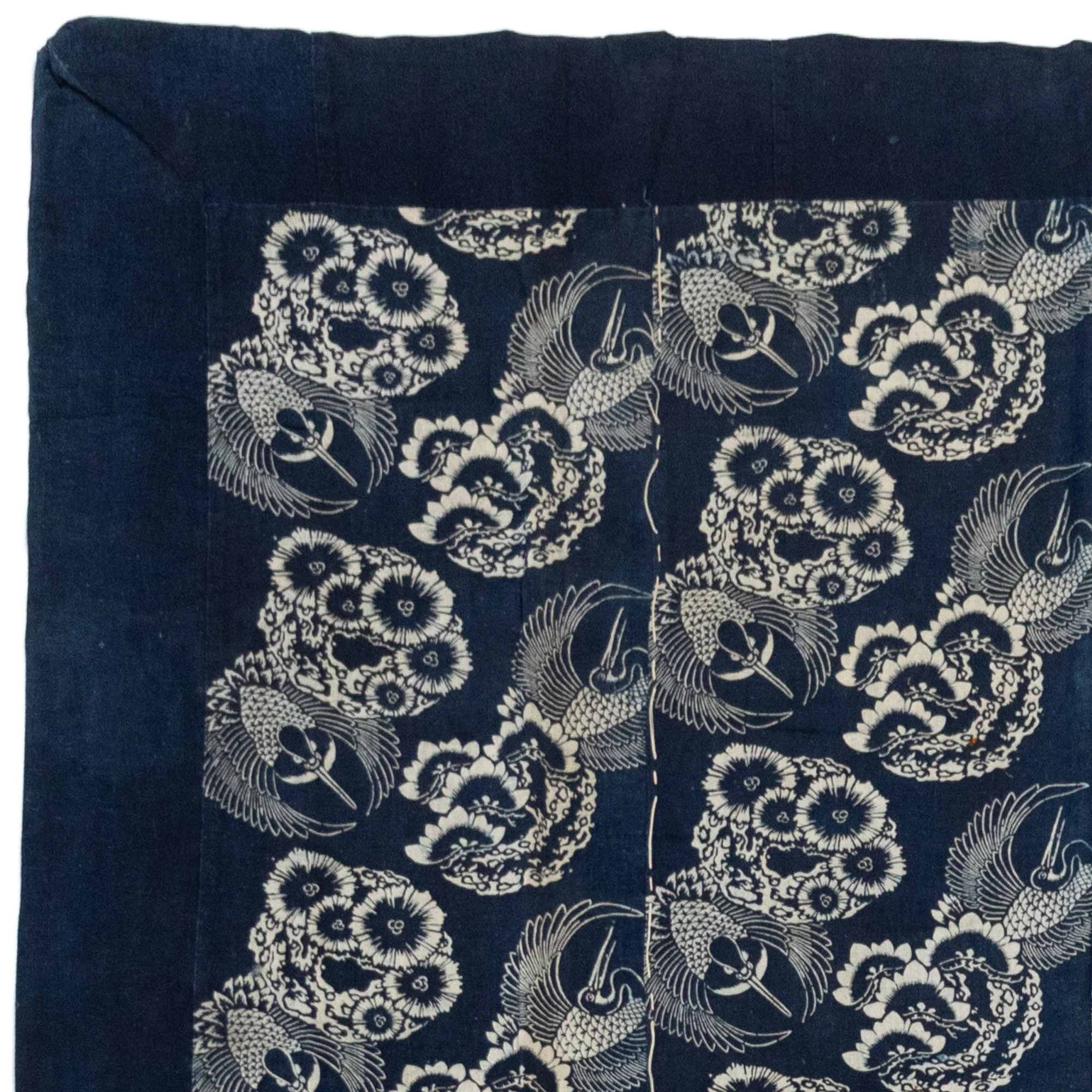 4-panel Katazome Futonji with Crane and Tortise Motif - Image 3