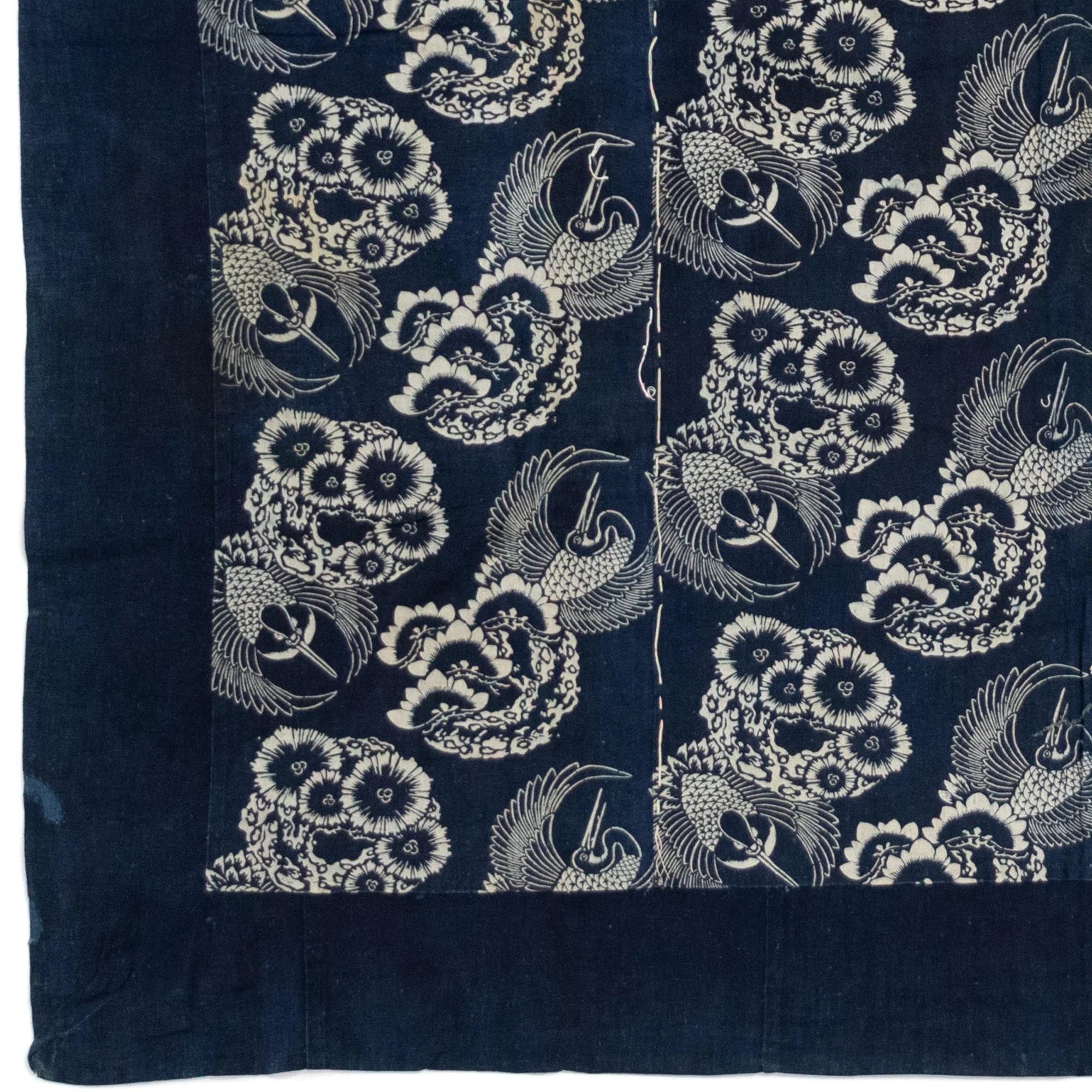 4-panel Katazome Futonji with Crane and Tortise Motif - Image 4
