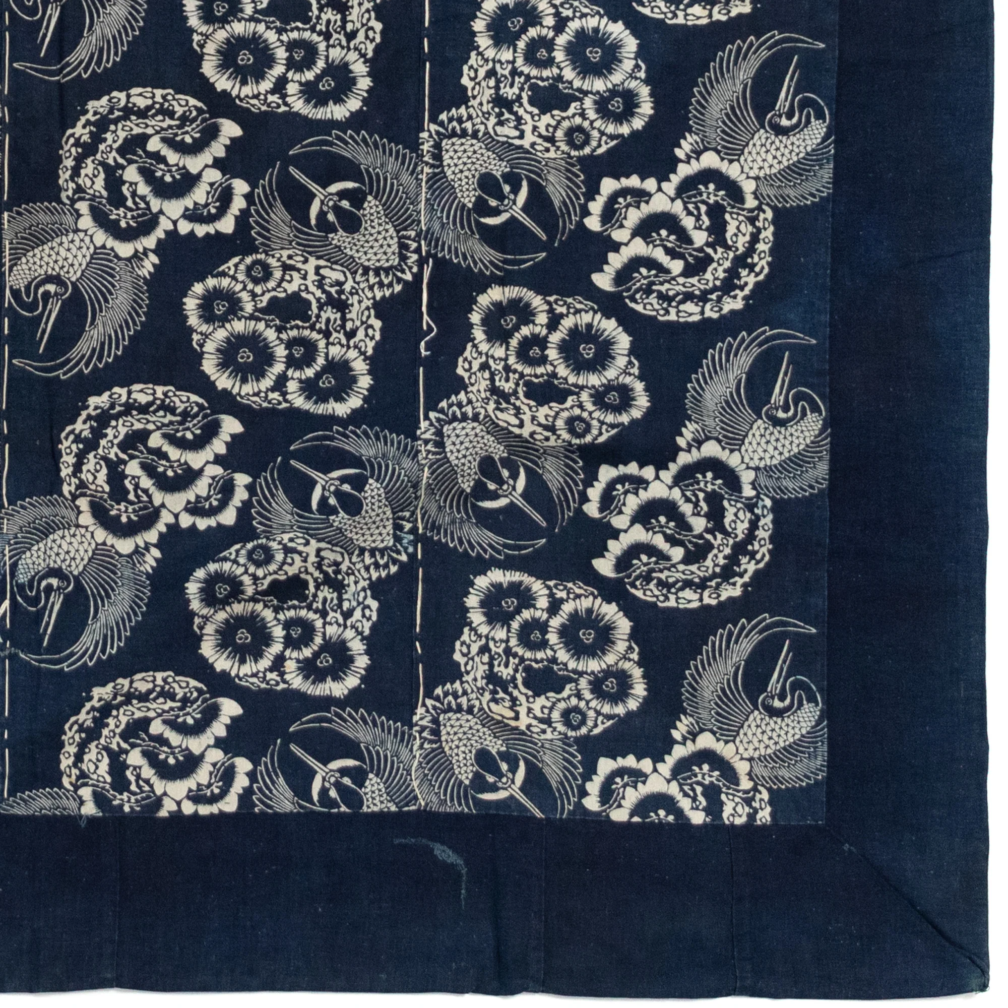 4-panel Katazome Futonji with Crane and Tortise Motif - Image 5