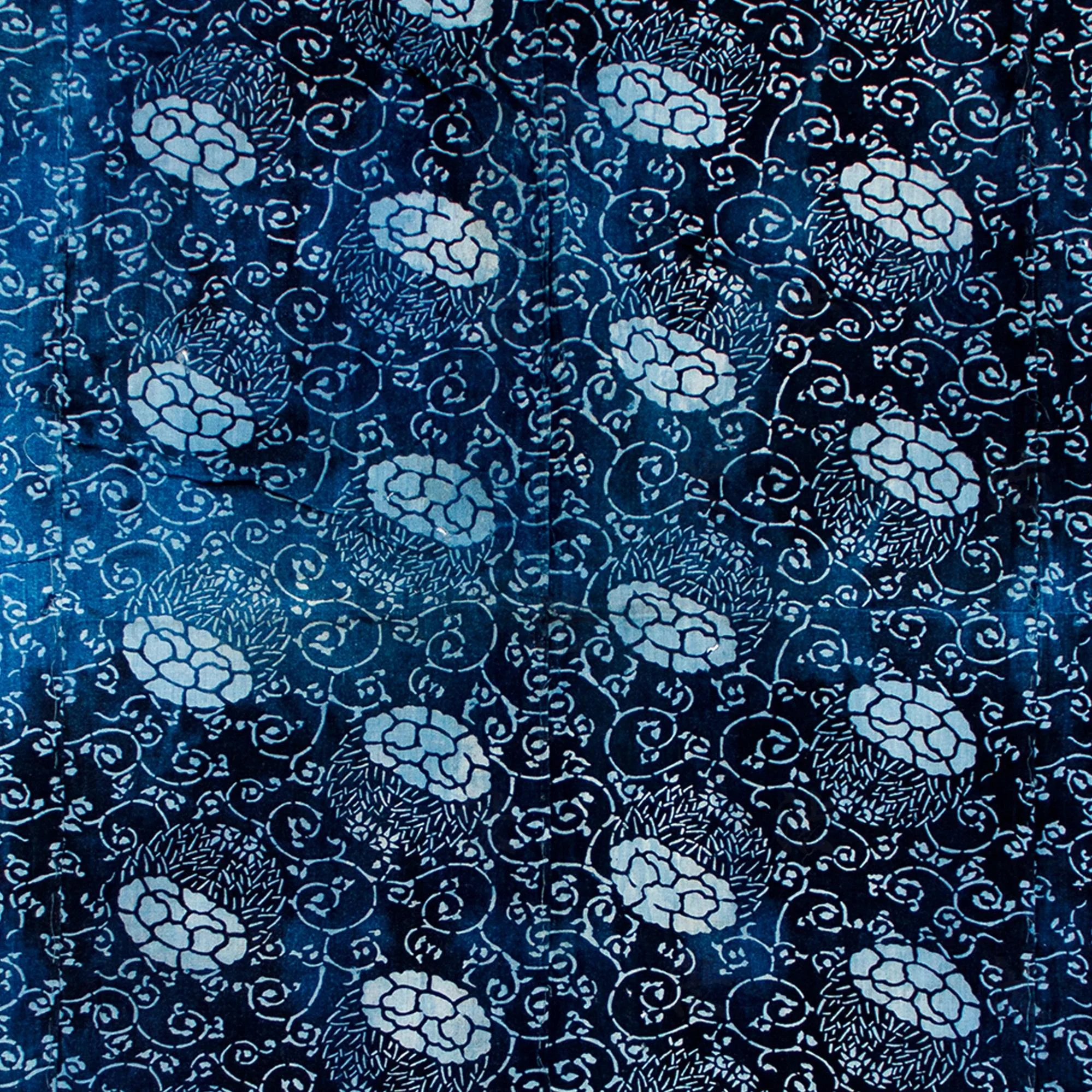 4-Panel Japanese Indigo Katazome Futonji Sheet - Image 3