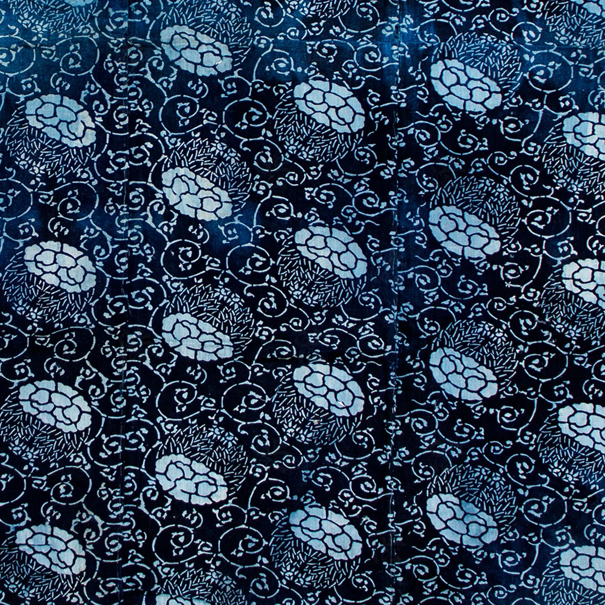 4-Panel Japanese Indigo Katazome Futonji Sheet - Image 4