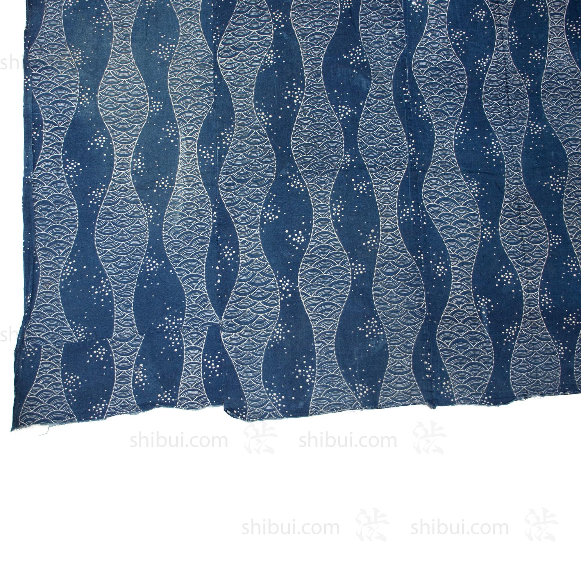 Katazome Futonji -  Japanese Stencil Resisted Indigo Dyed Cotton - Image 2