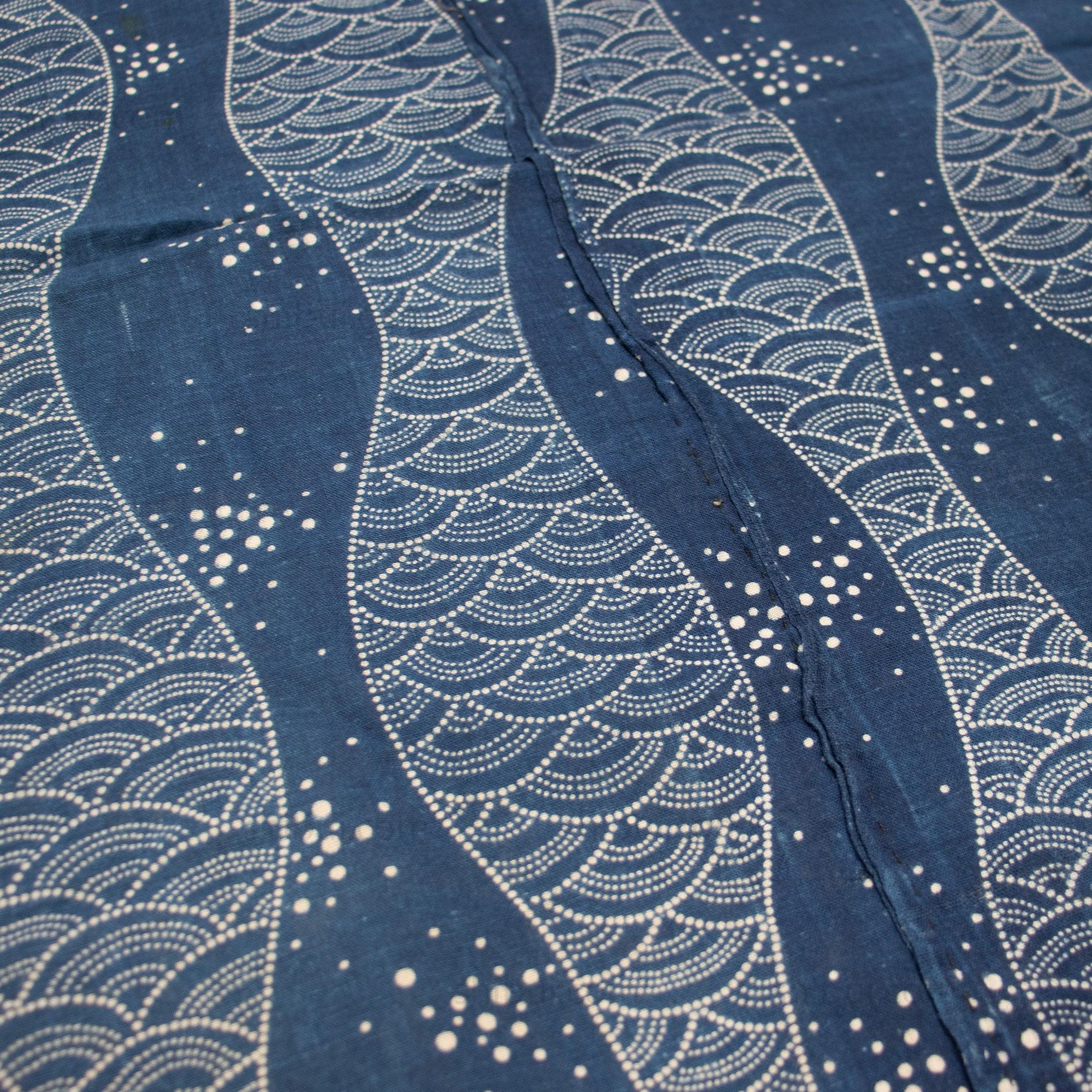 Katazome Futonji -  Japanese Stencil Resisted Indigo Dyed Cotton - Image 6