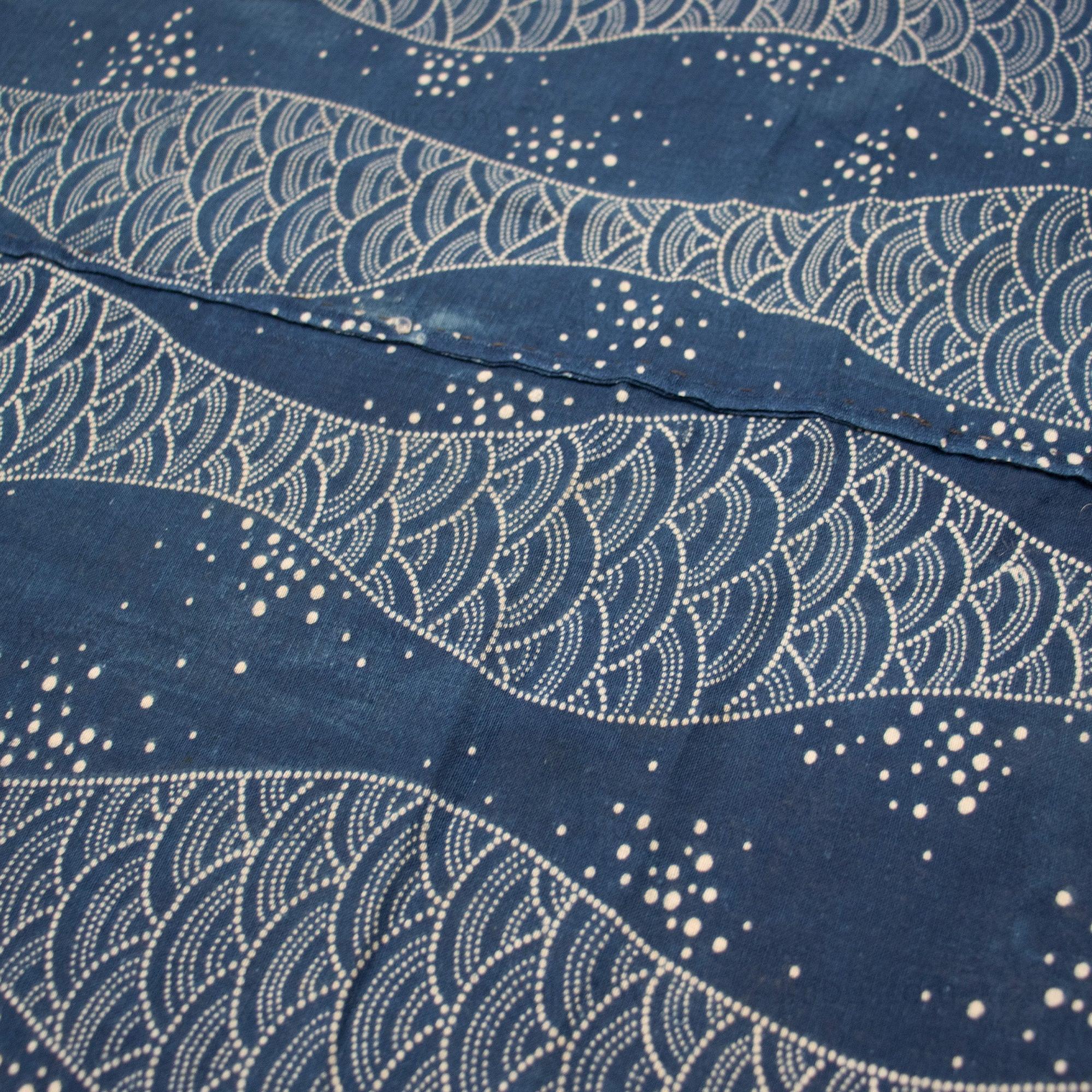 Katazome Futonji -  Japanese Stencil Resisted Indigo Dyed Cotton - Image 7
