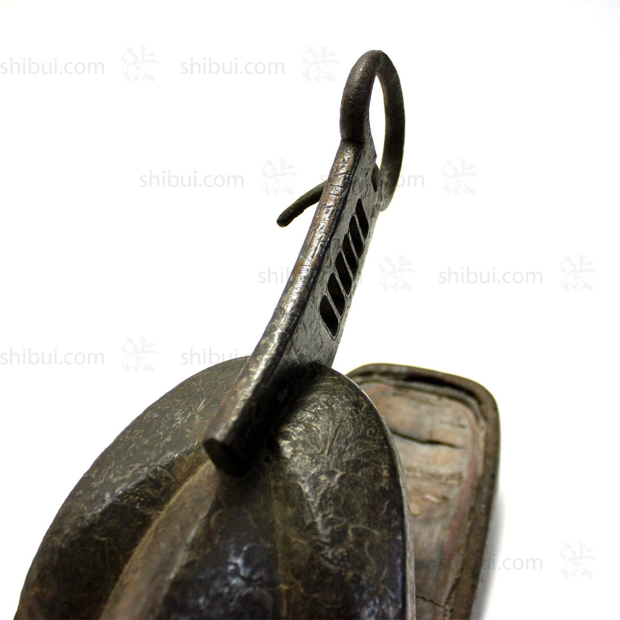 Japanese Antique Abumi Stirrup with Silver Inlay - Image 3