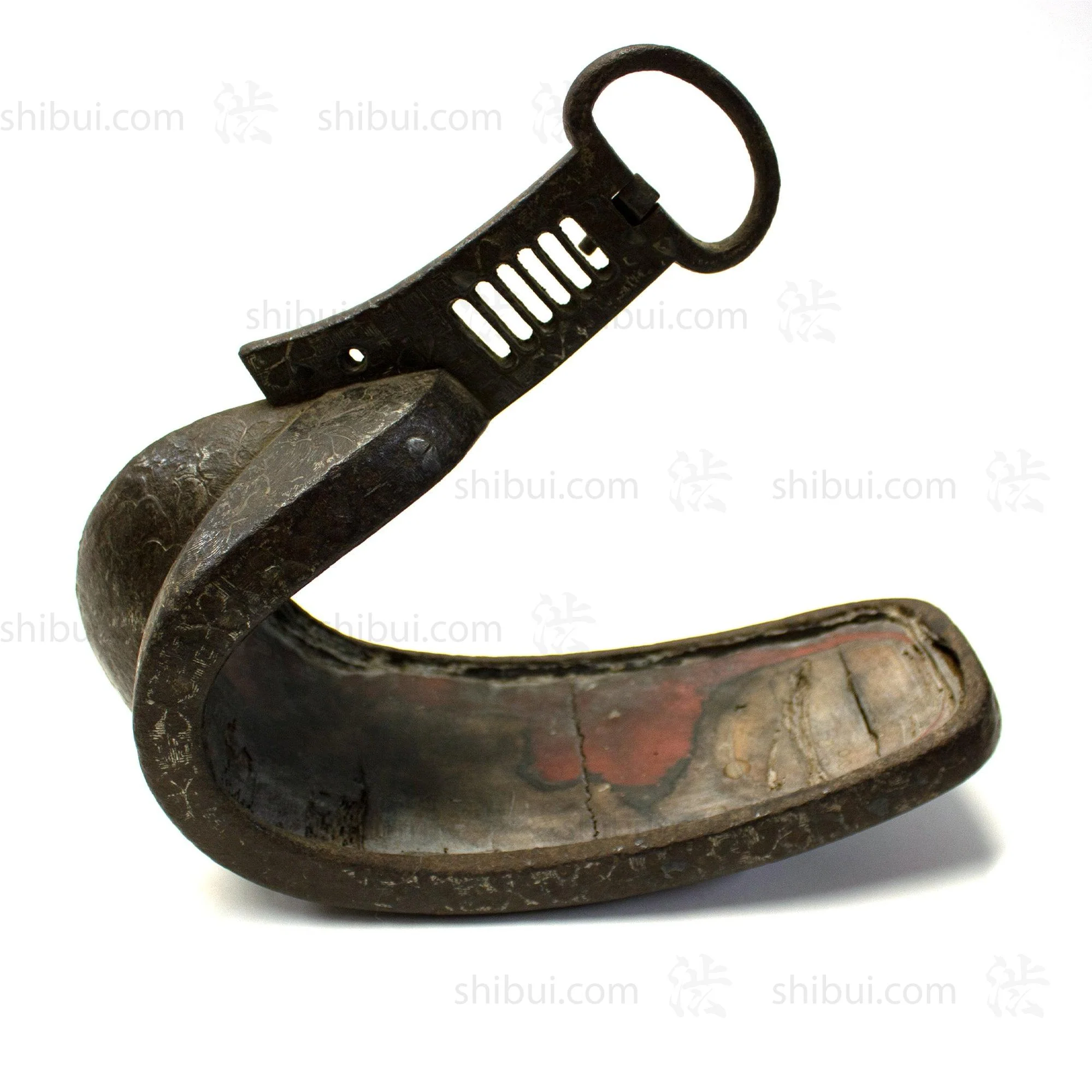 Japanese Antique Abumi Stirrup with Silver Inlay - Image 4
