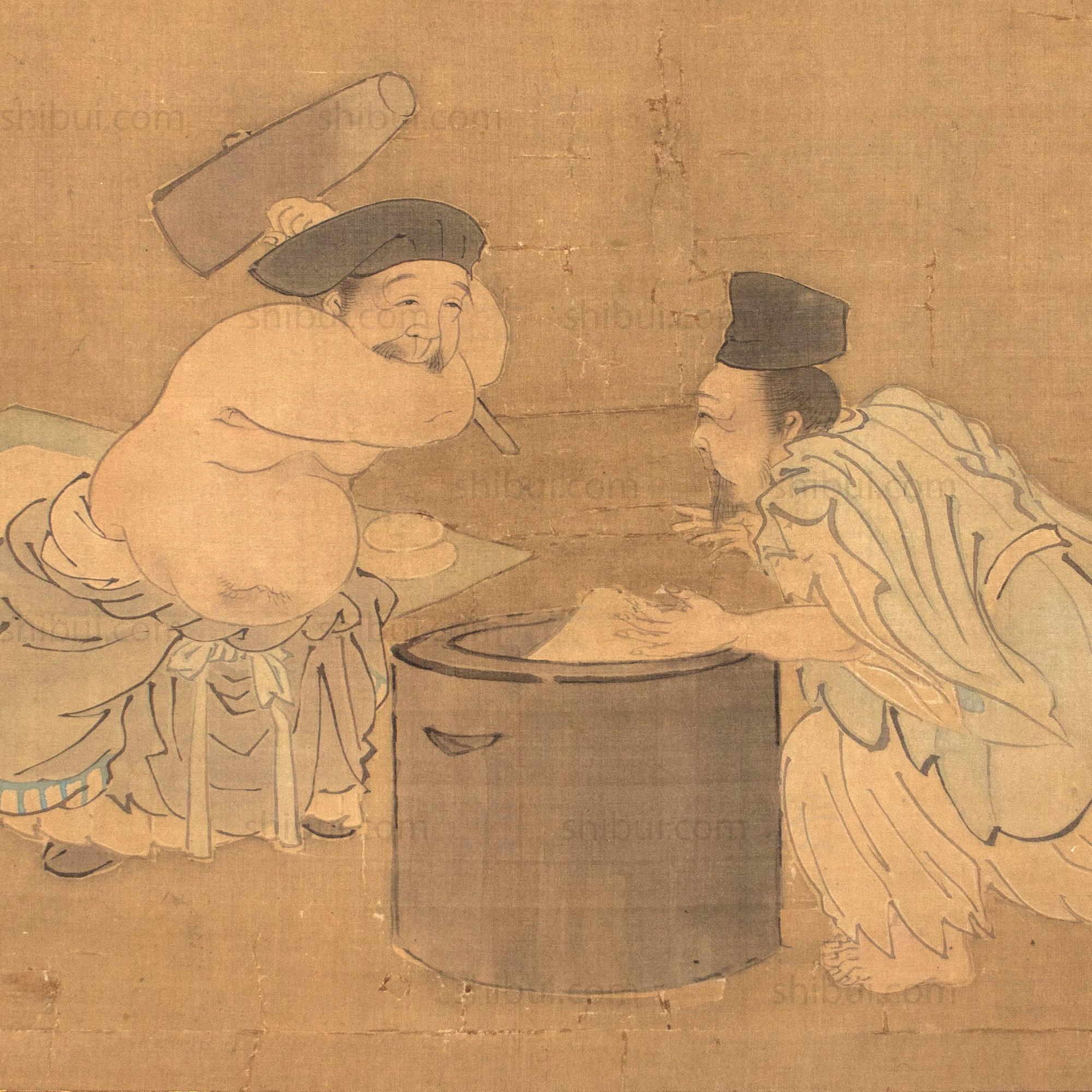 Antique Daikoku & Ebisu Scroll Painting | Lucky Gods - Image 5