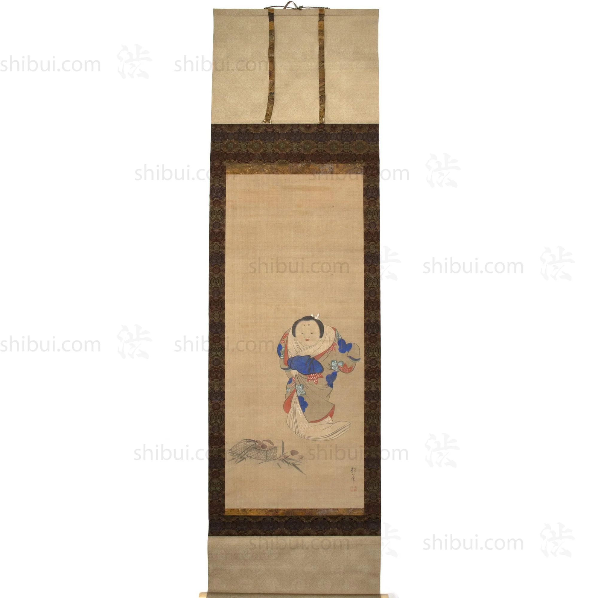 Otogoze (Otafuku) Hanging Scroll Painting of a Woman - Image 5
