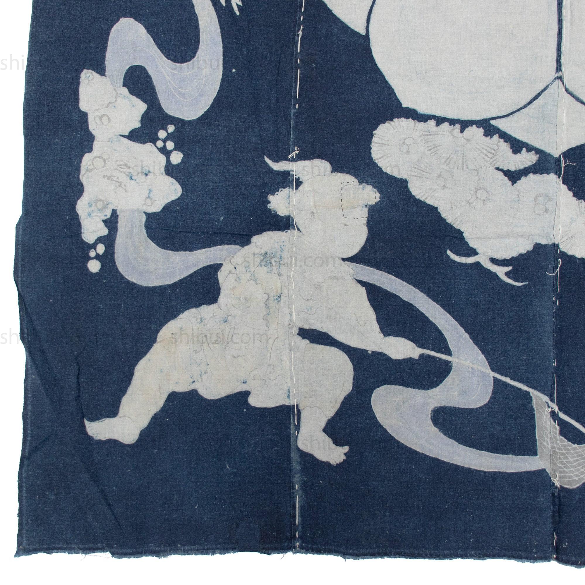 Antique Indigo Tsutsugaki Furoshiki - Image 3