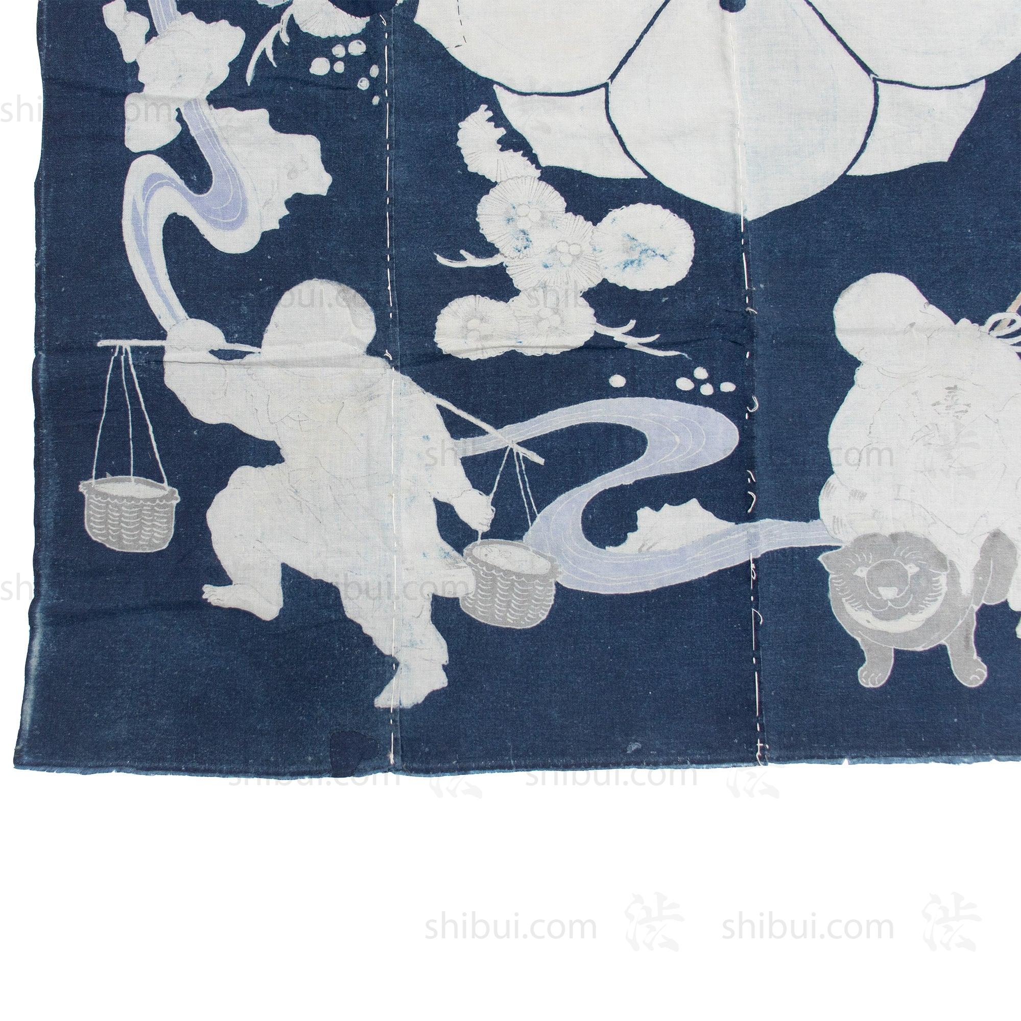 Antique Indigo Tsutsugaki Furoshiki - Image 5