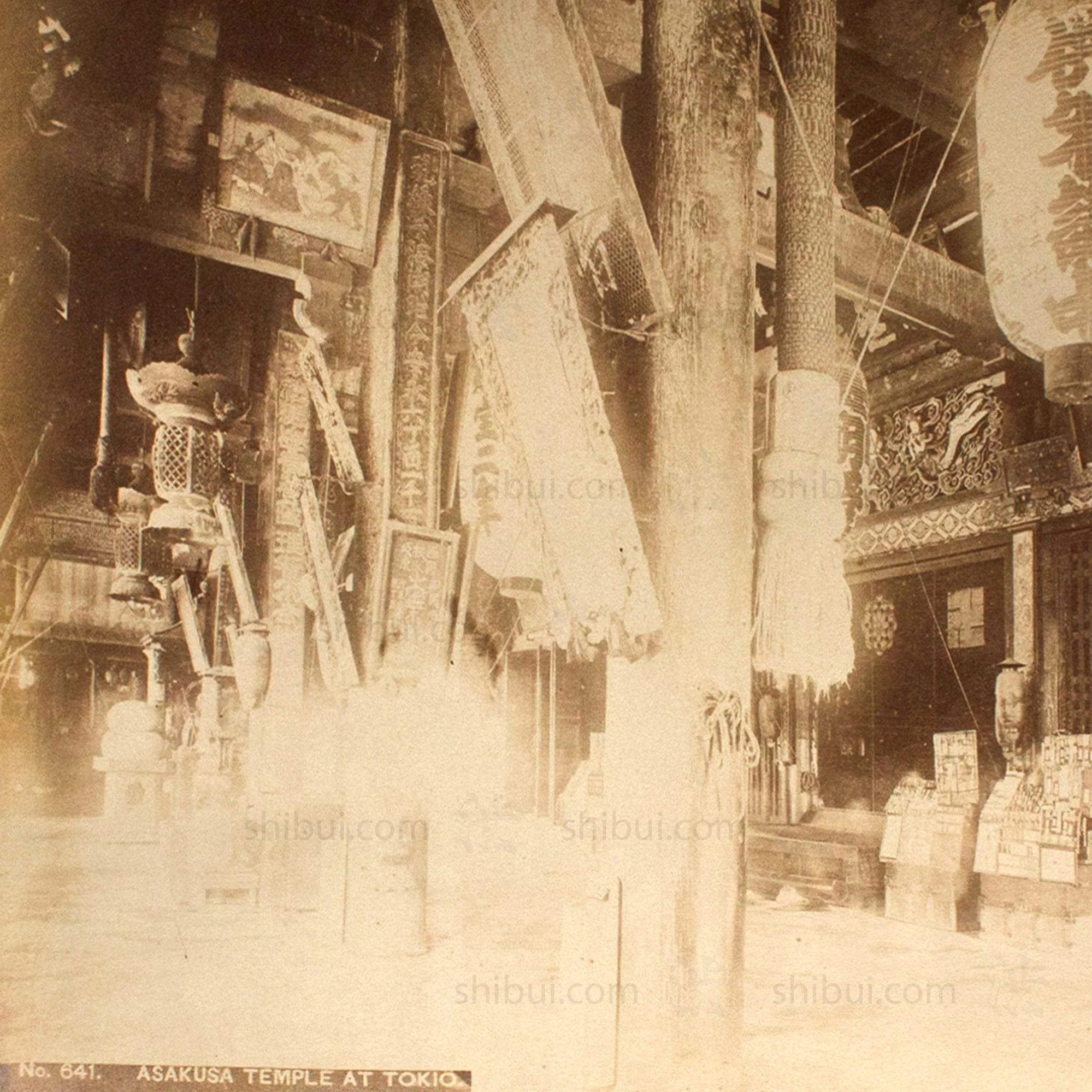 Antique Japanese Albumen Photo of Asakusa Temple - Image 2