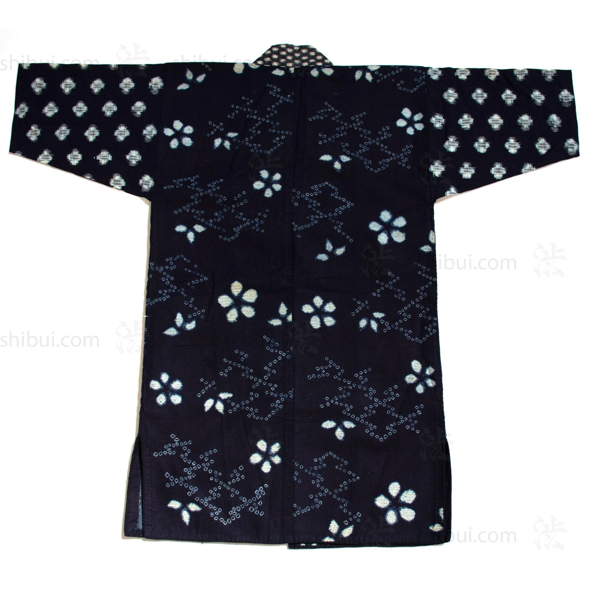 Antique Japanese Boro, Shibori, Sashiko Indigo Kimono - Image 4