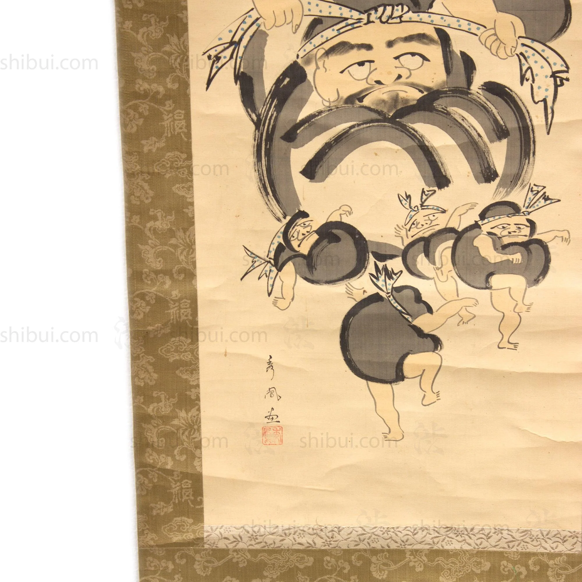 Antique Japanese Daruma Scroll - Image 3