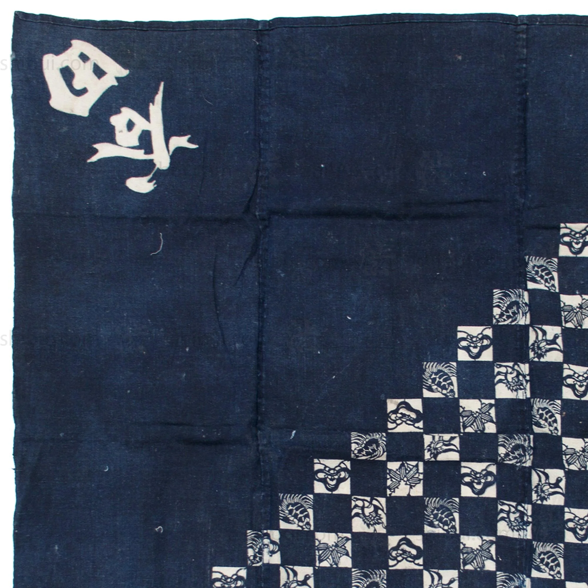 Antique Japanese Indigo Katazome Furoshiki - Image 7
