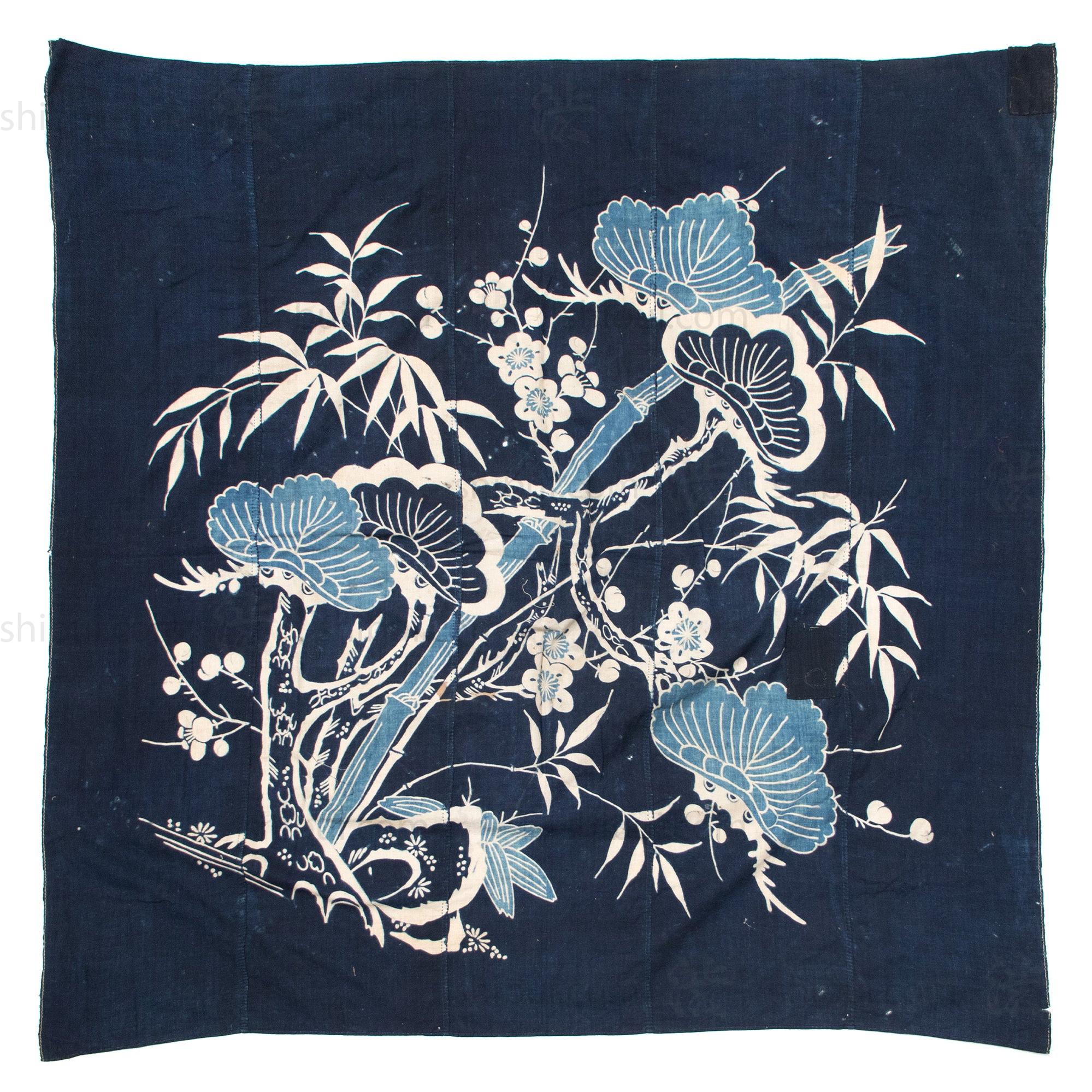 Antique Japanese Indigo Tsutsugki Furoshiki Wrapping Cloth - Image 5