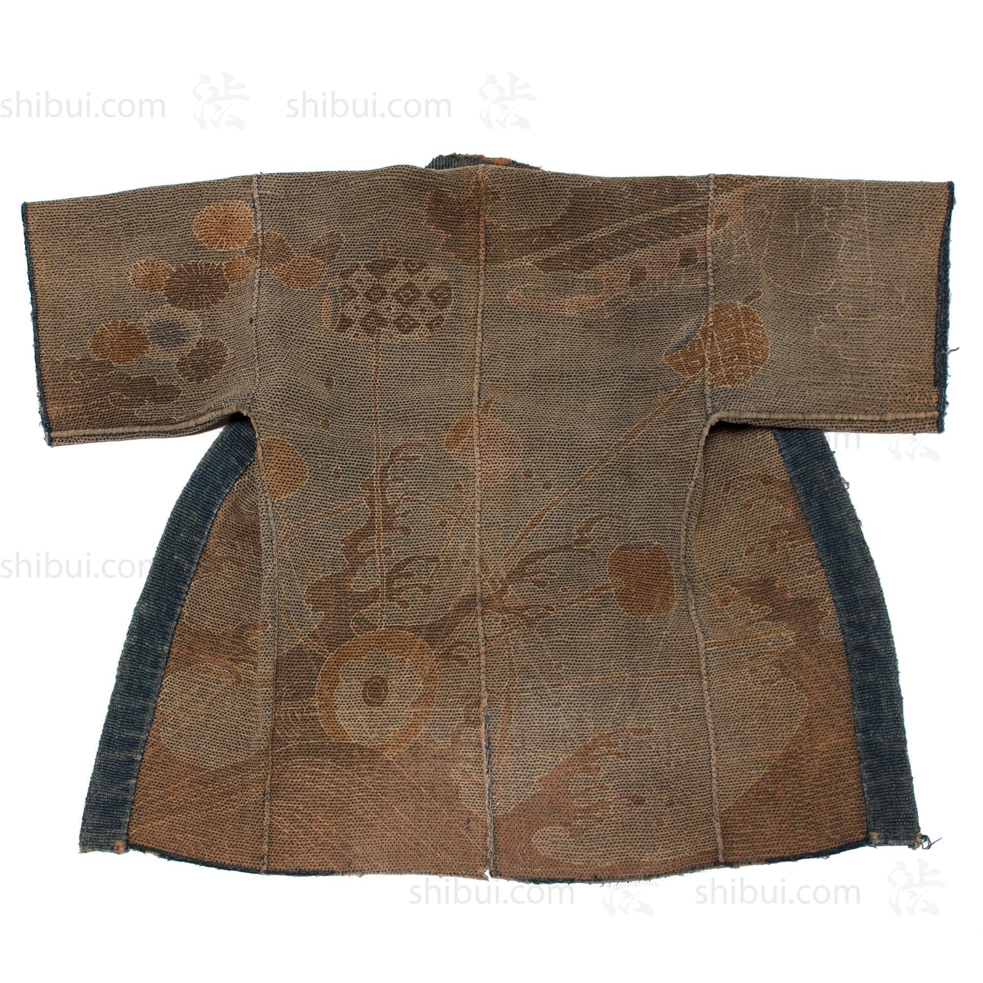 Antique Japanese Sashiko Fireman's Coat with Water Wheel Motif - Image 3