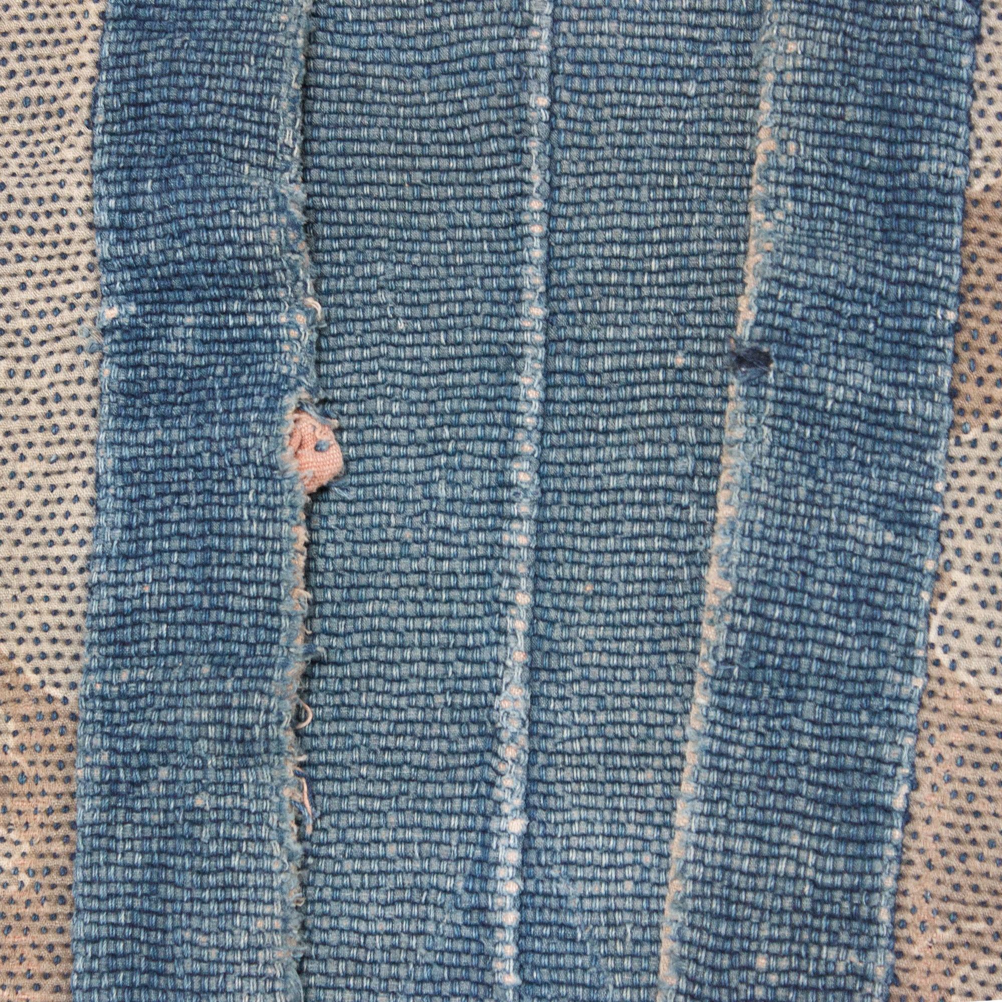 Antique Japanese Sashiko Fireman's Coat with Water Wheel Motif - Image 4