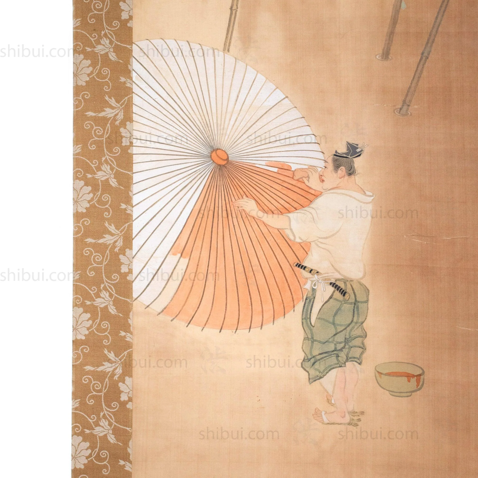 Antique Japanese Scroll of Kasa Craftsman - Image 2