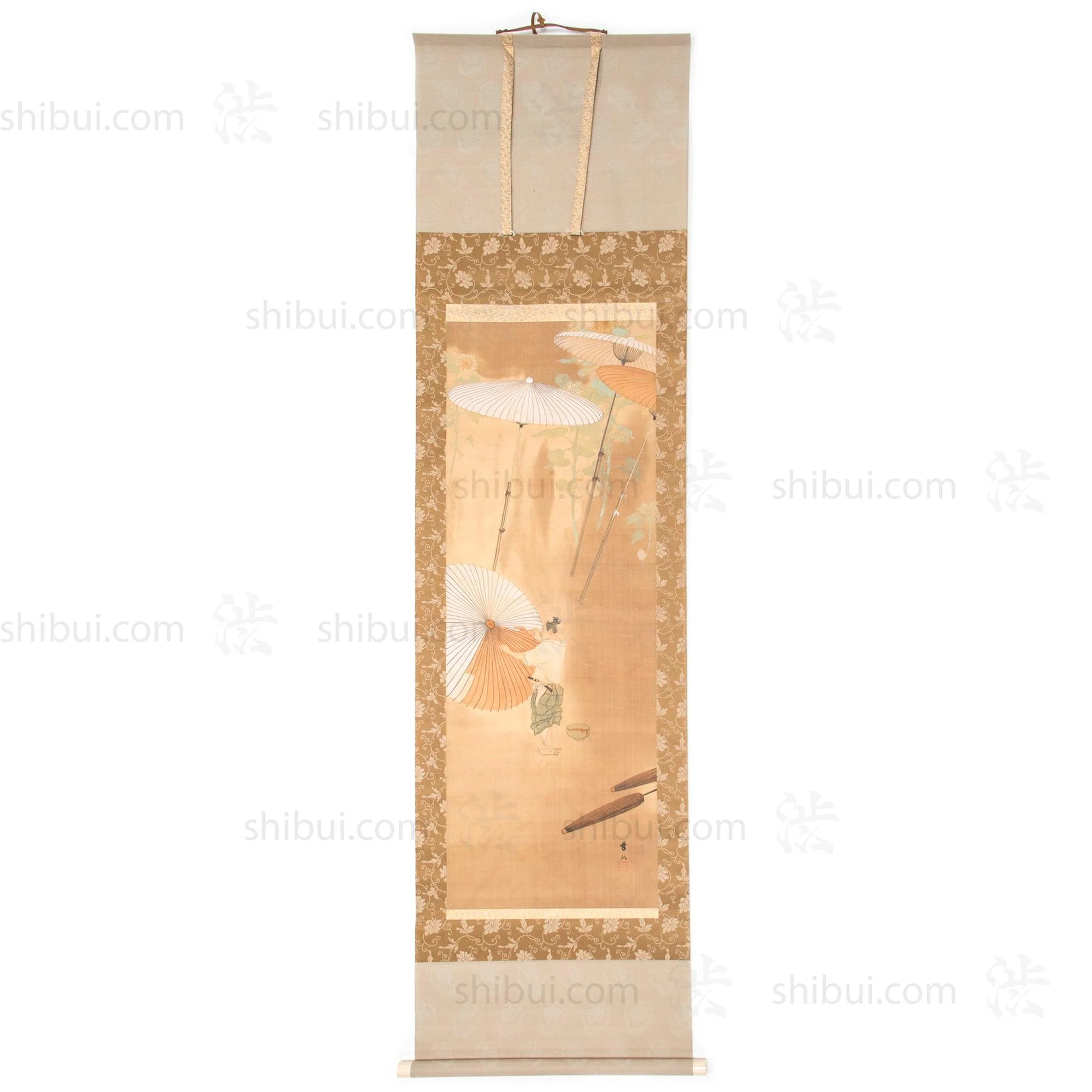 Antique Japanese Scroll of Kasa Craftsman - Image 6