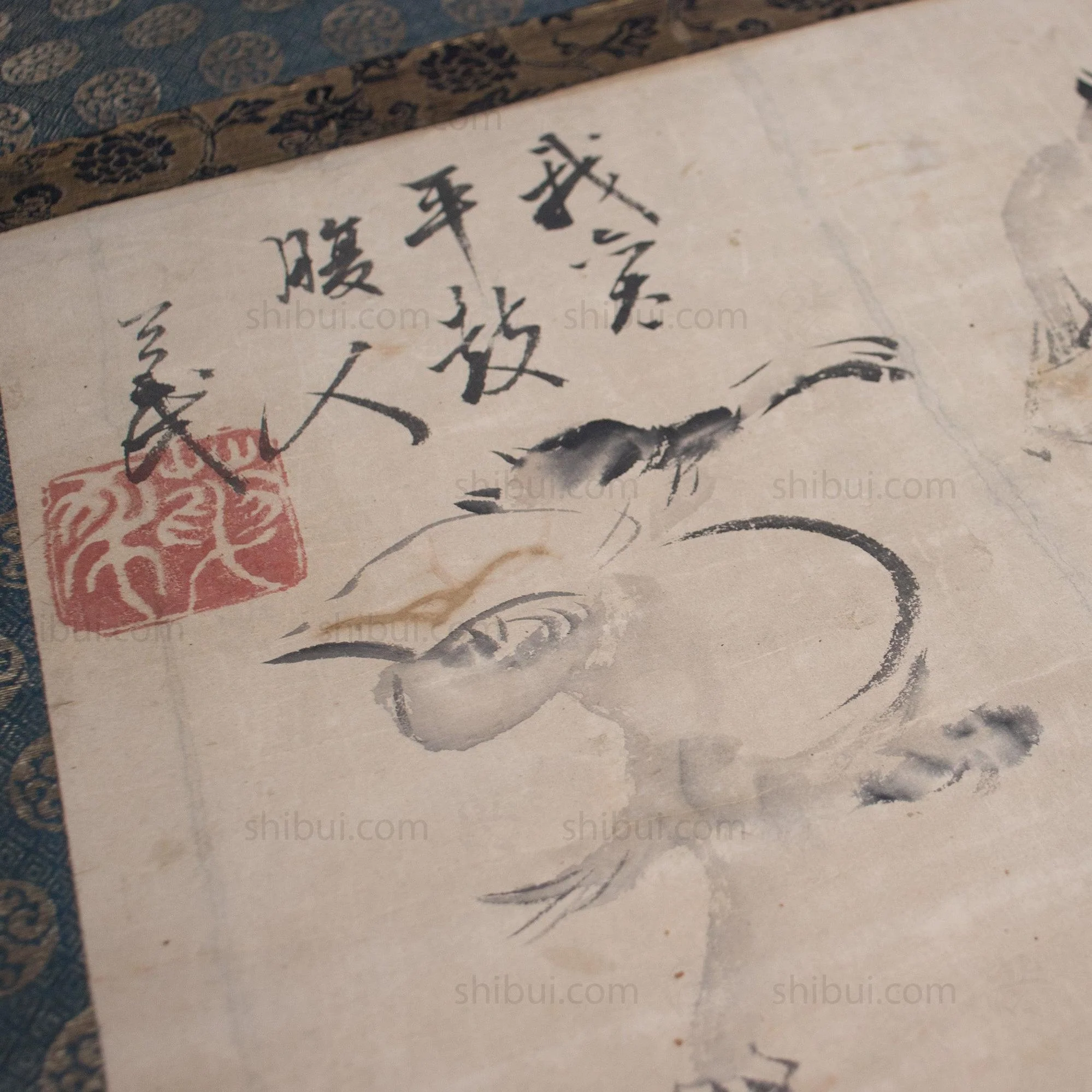 Antique Japanese Tanuki Party Scroll - Image 6