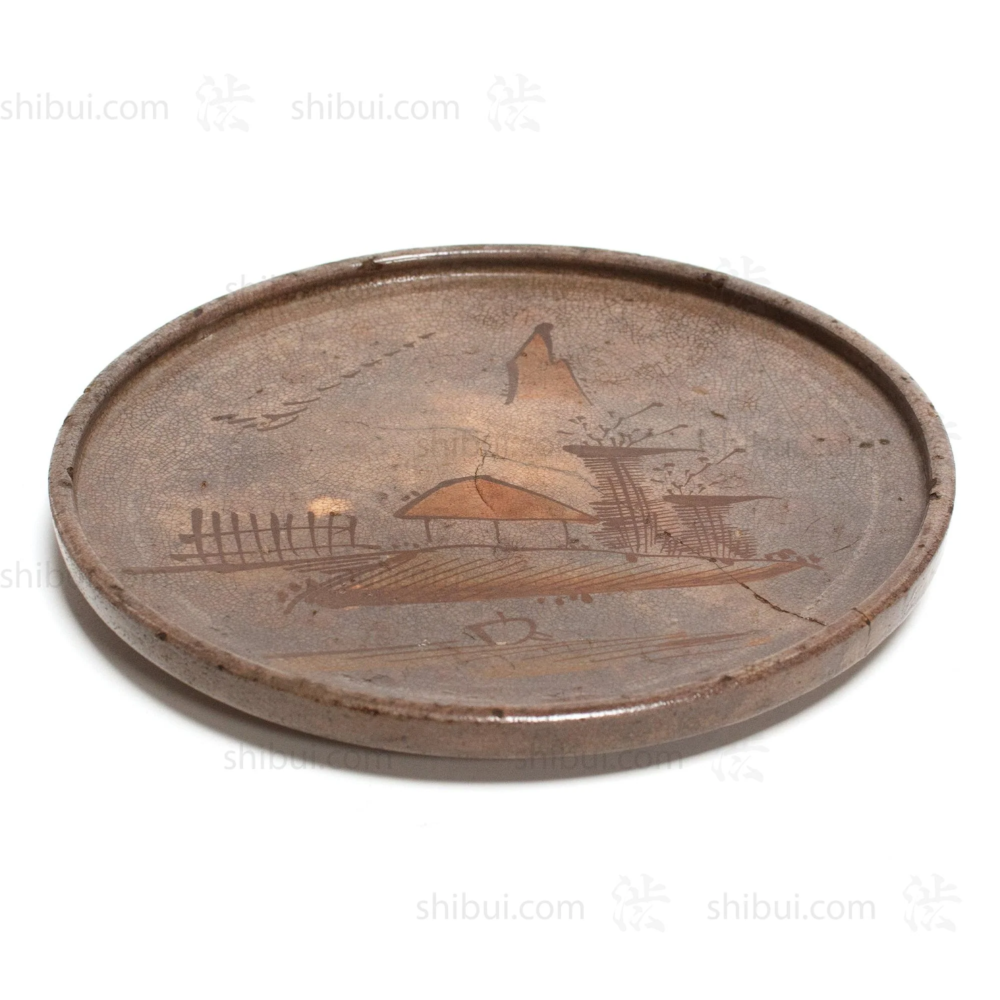 Antique Seto Ware Stoneware Oil Plate - Image 5