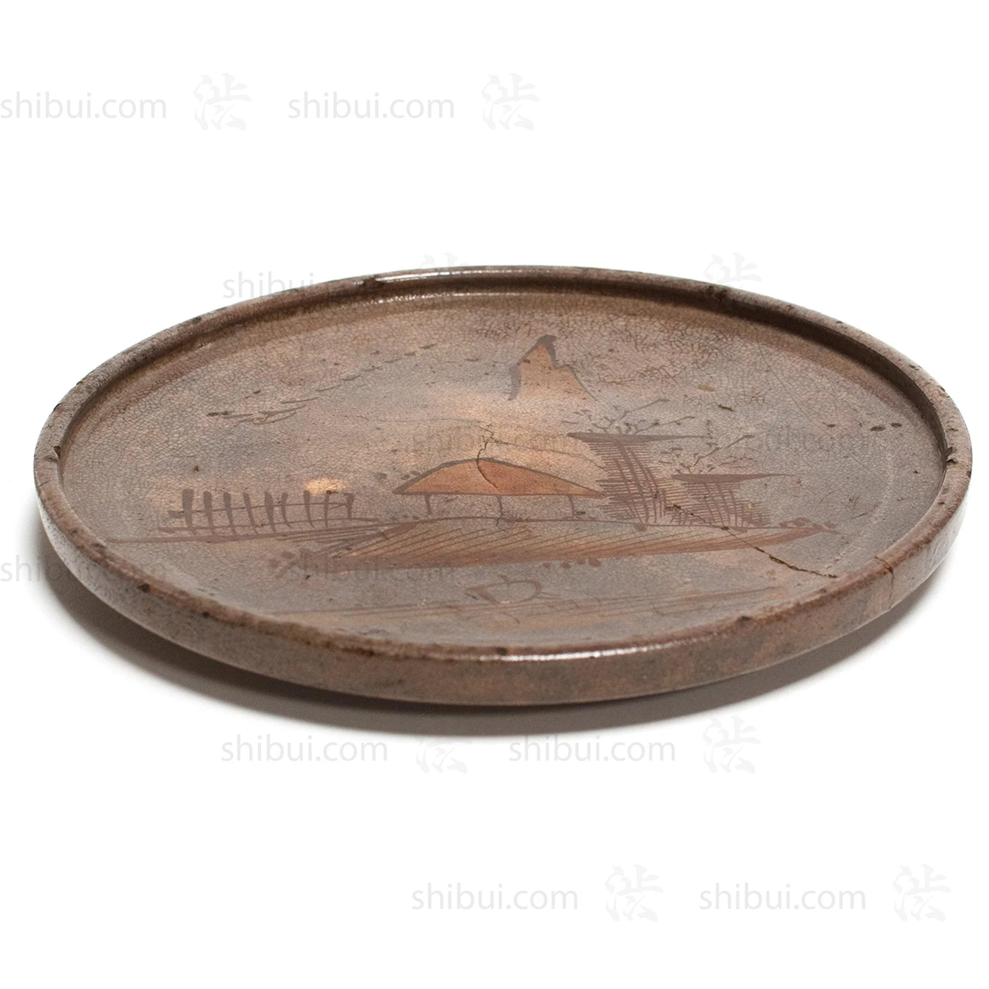 Antique Seto Ware Stoneware Oil Plate - Image 7