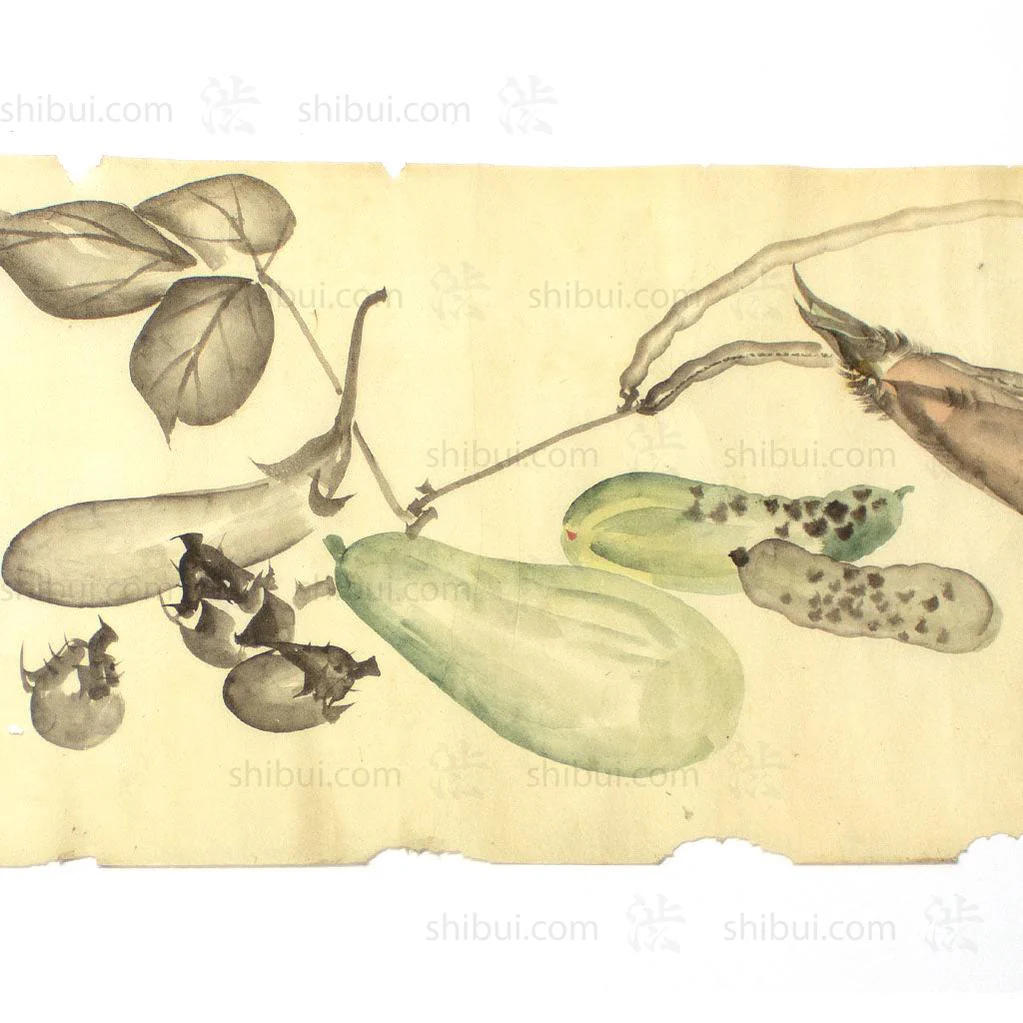 Antique Vegetable Hand Scroll Japanese - Image 20