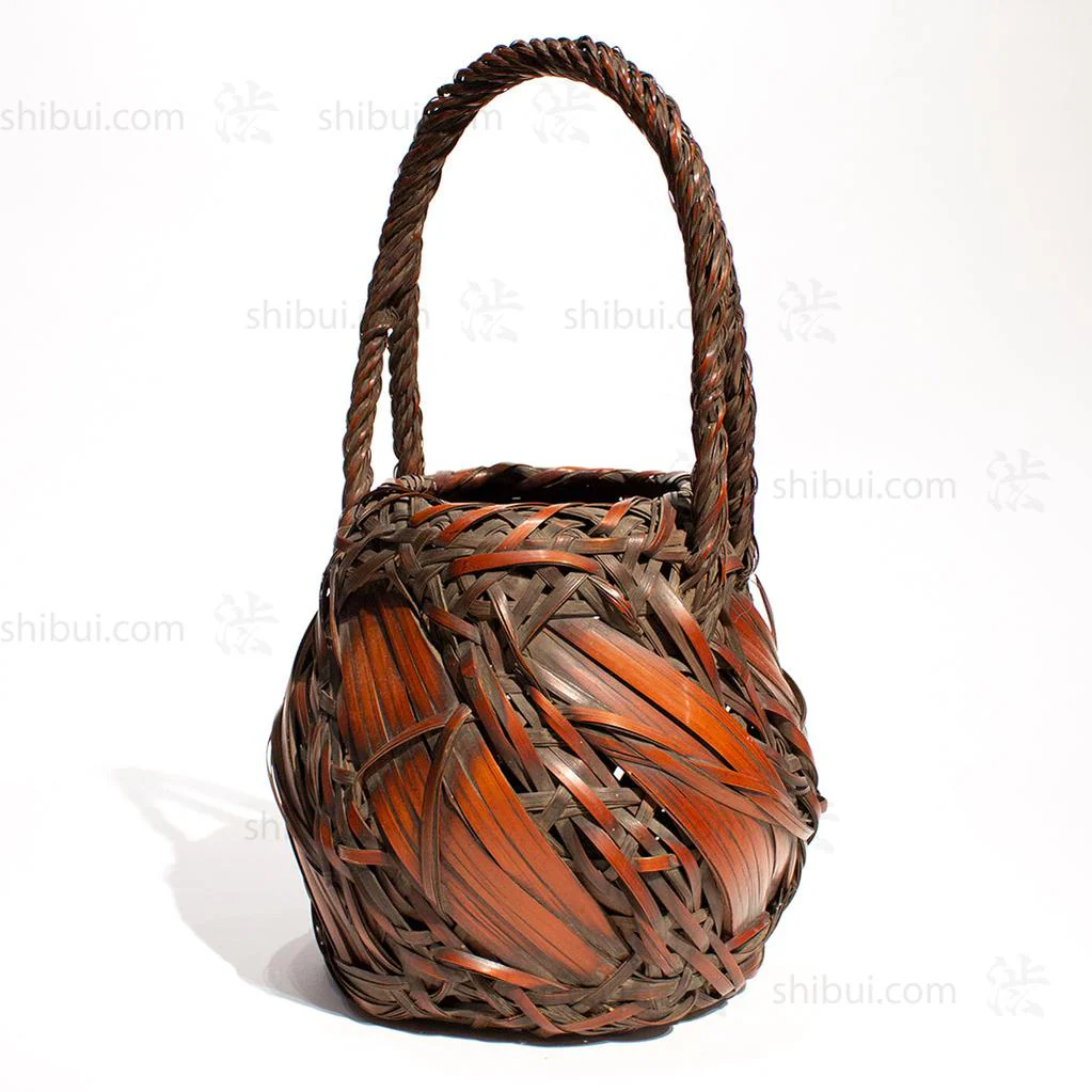 Bamboo Basket with Rope Style Handle - Image 2
