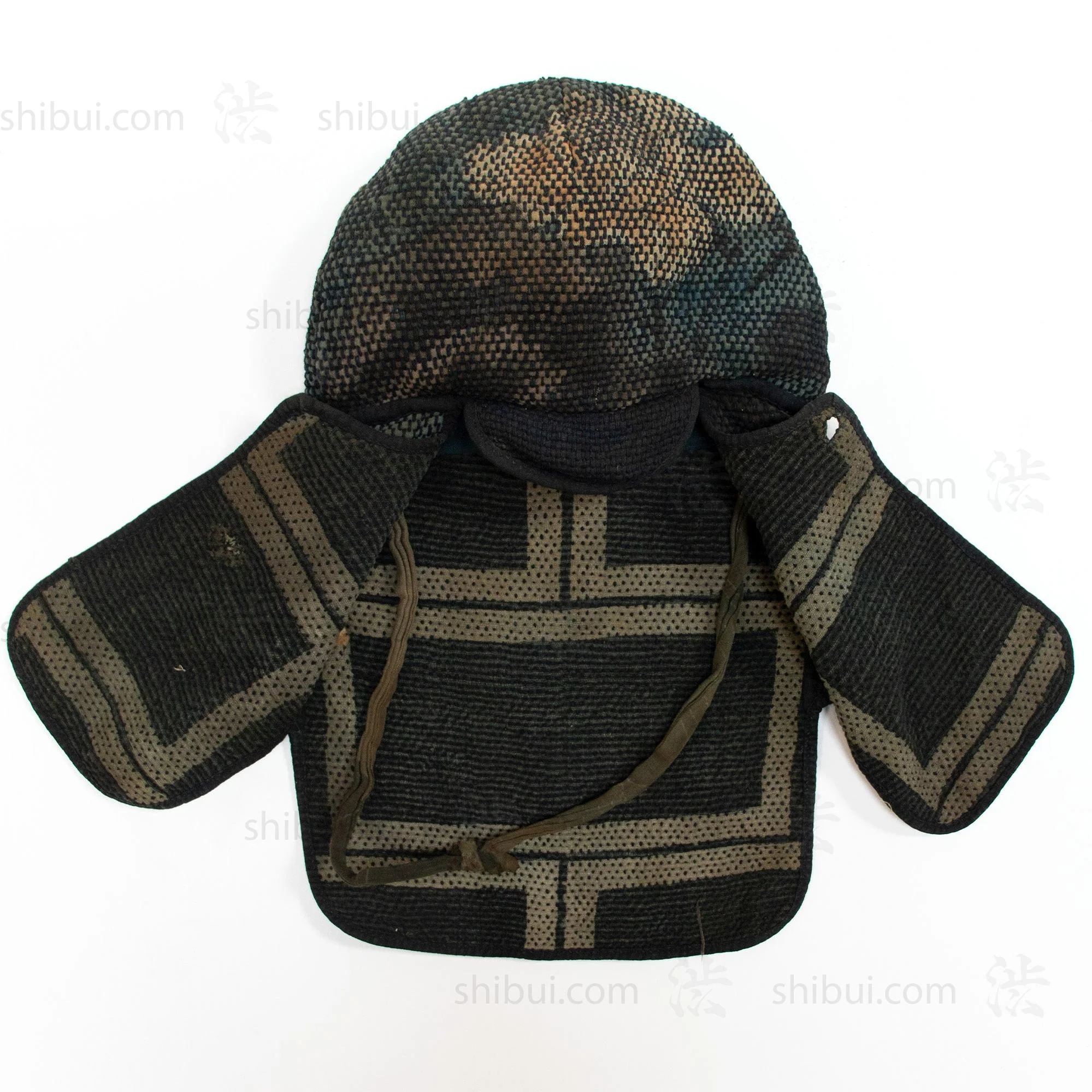 Beautiful Tsutsugaki and Sashiko Fireman's Hat - Image 5
