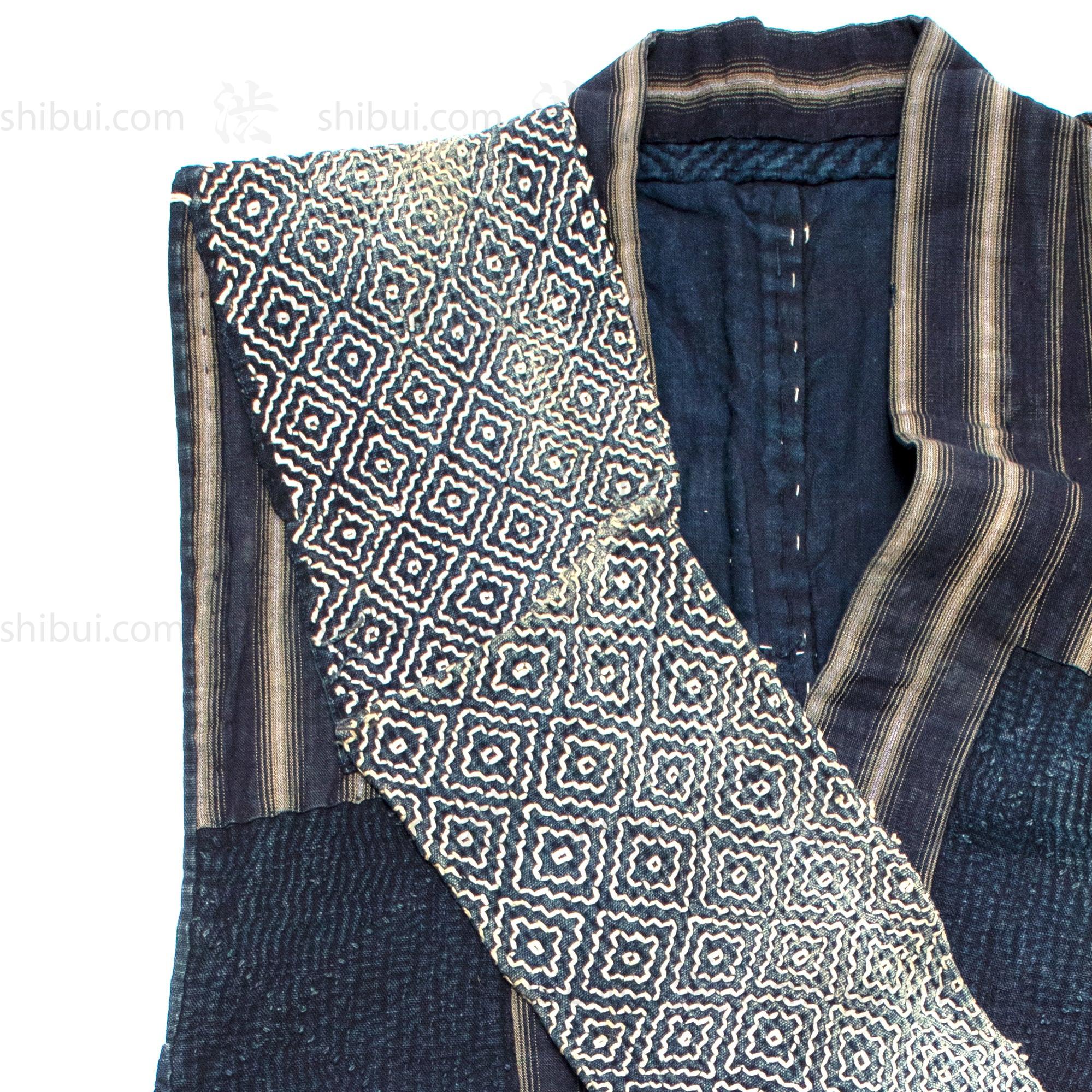 Sorihiki Banten - Boro and Sashiko Reinforced Indigo Dyed Workers Vest - Image 8
