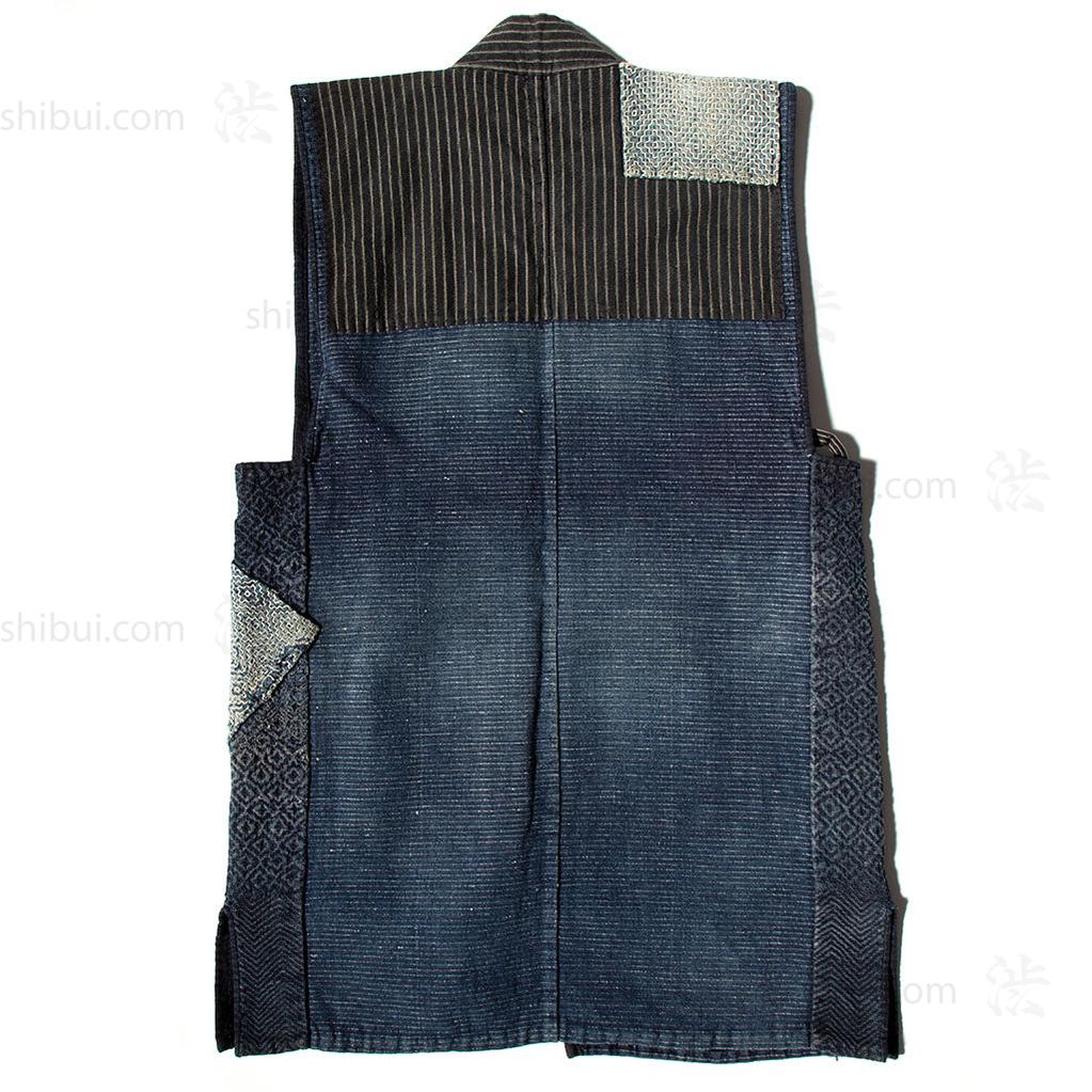 Sorihiki Banten -  Boro and Sashiko Reinforced Indigo Dyed Workers Vest - Image 5