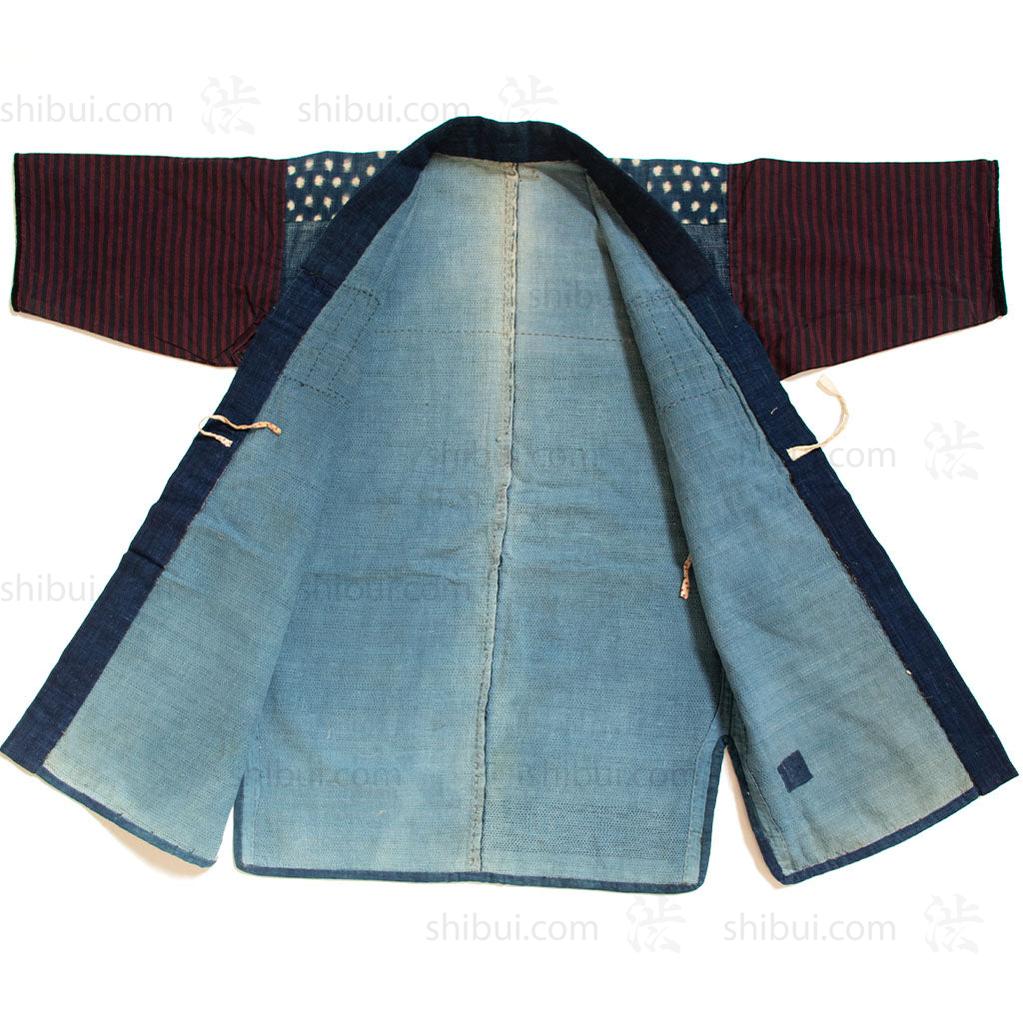 Boro, Kasuri, and Shibori, Sashiko Hand Quilted Indigo Cotton Coat - Image 4