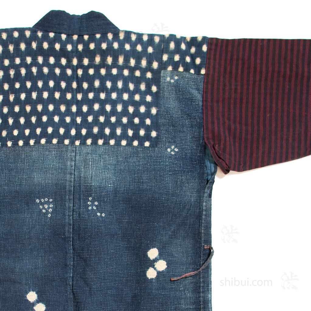 Boro, Kasuri, and Shibori, Sashiko Hand Quilted Indigo Cotton Coat - Image 6