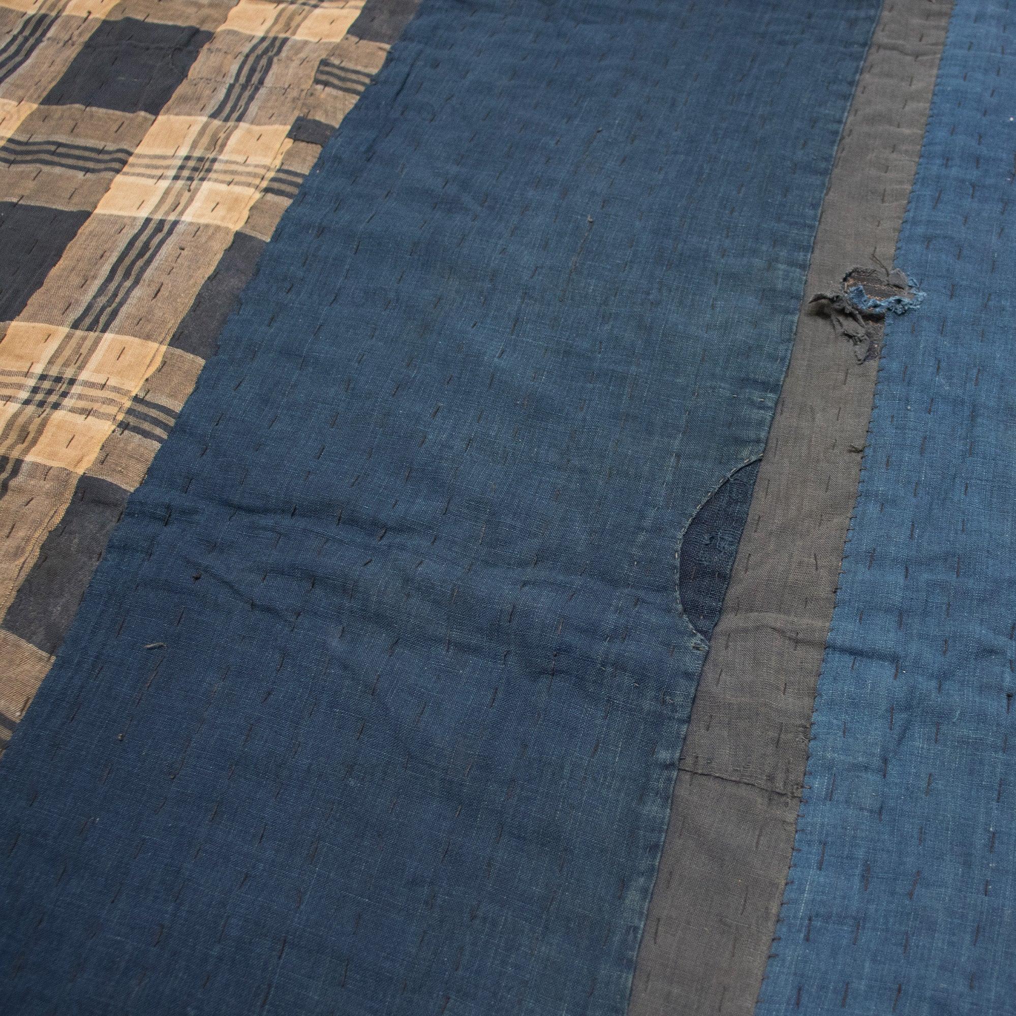 Boro Multilayer Blanket  Made From Happi Coat |  Japanese Indigo - Image 5
