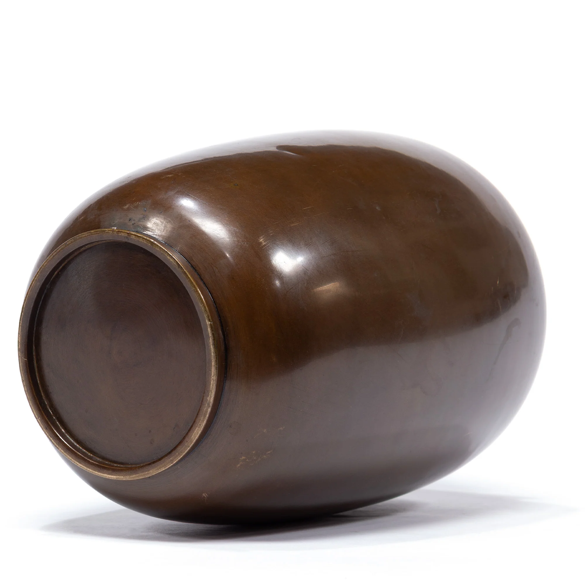 Bronze Vase Depicting Trees And A Fisherman - Image 8