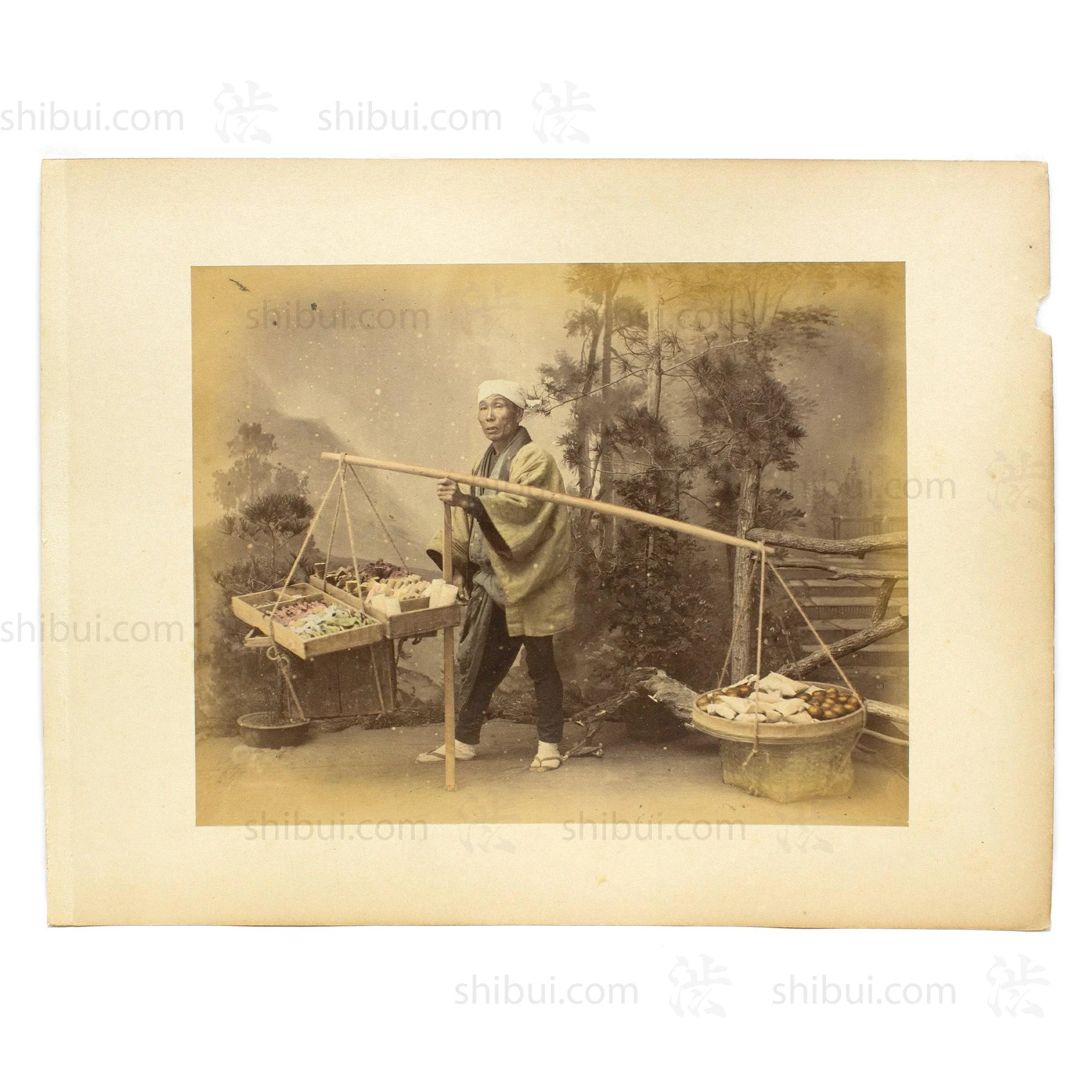 Candy Seller | Japanese Antique Hand Tinted Albumen Photo