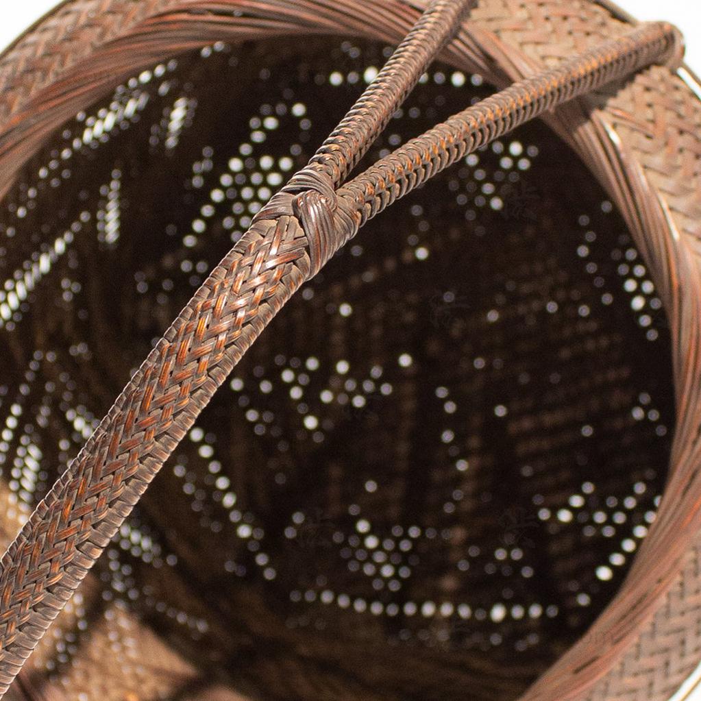Karamono Style Japanese Signed Flower Basket - Image 11