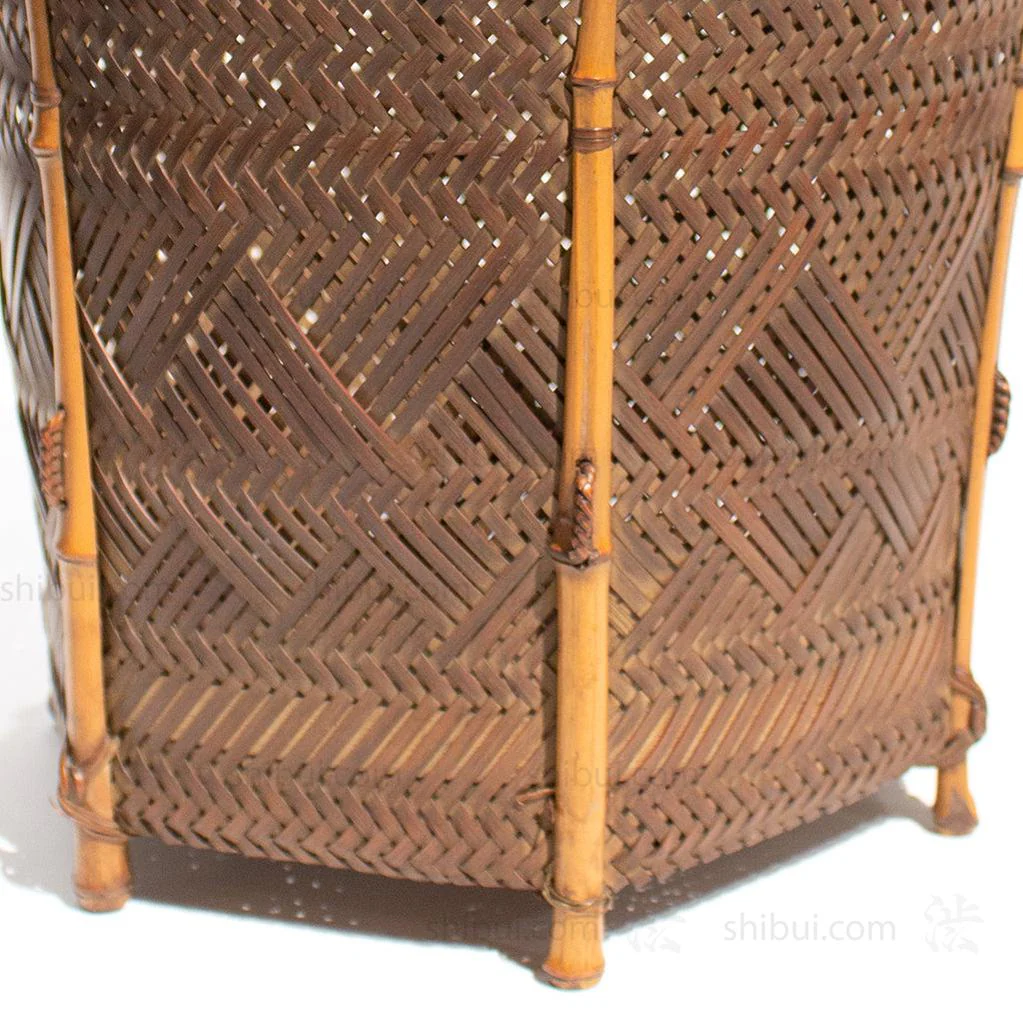 Karamono Style Japanese Signed Flower Basket - Image 12