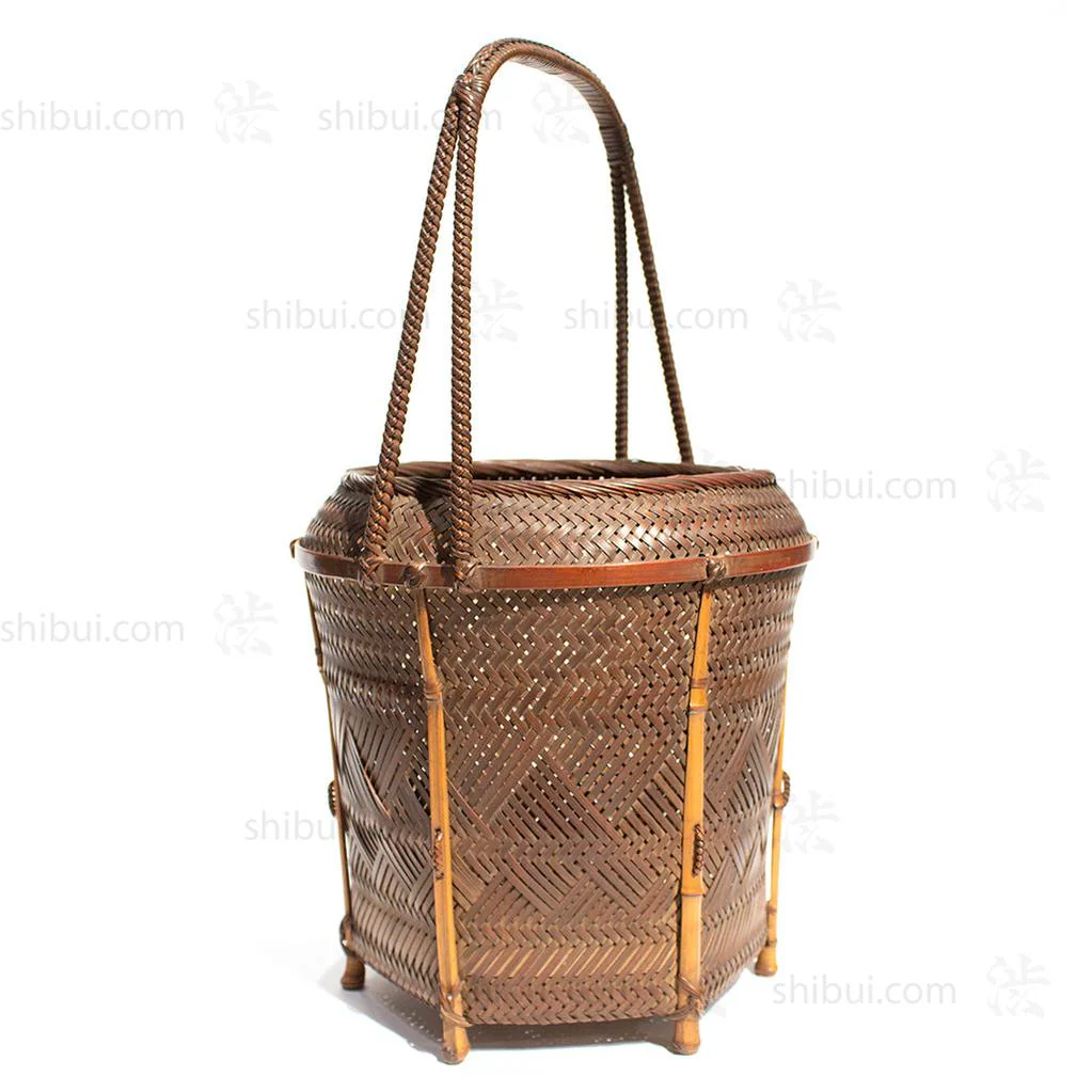 Karamono Style Japanese Signed Flower Basket - Image 2