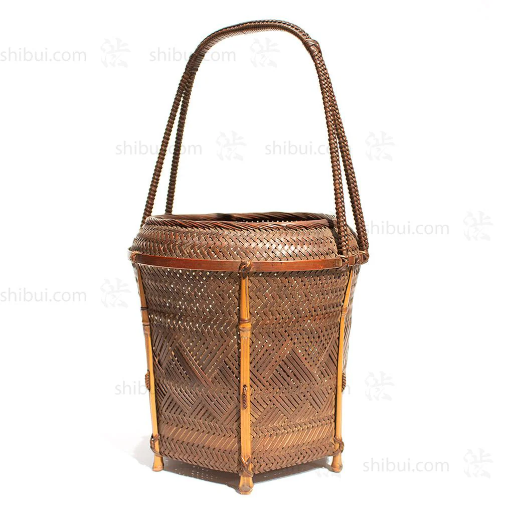 Karamono Style Japanese Signed Flower Basket - Image 3