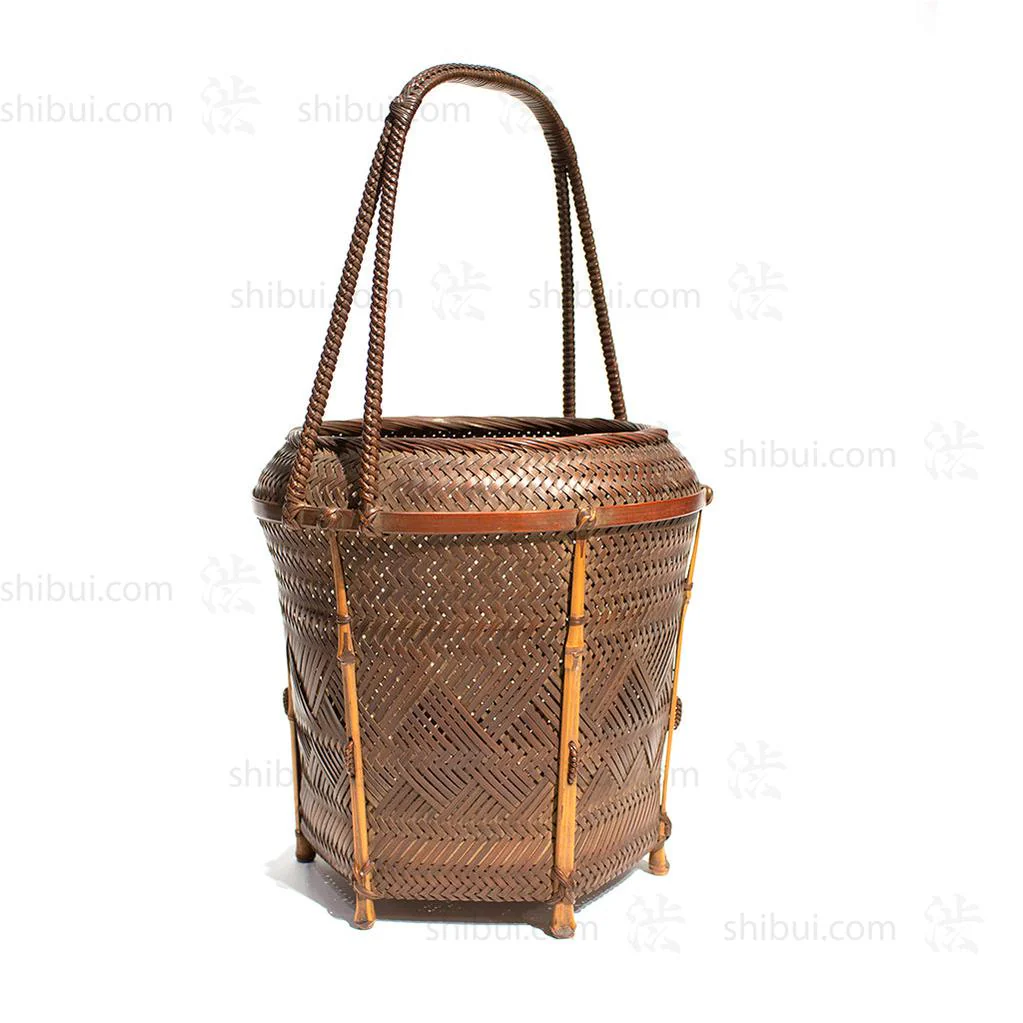 Karamono Style Japanese Signed Flower Basket - Image 4