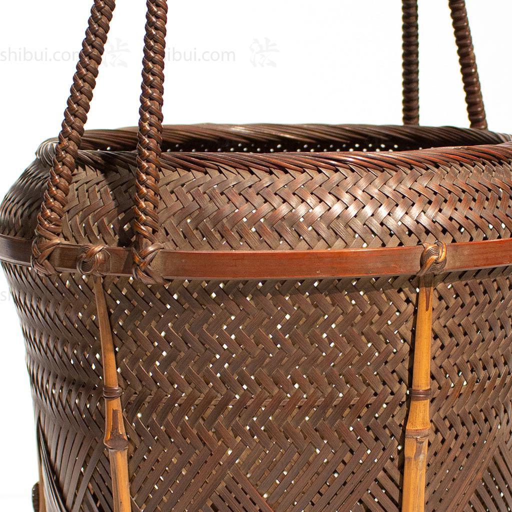 Karamono Style Japanese Signed Flower Basket - Image 9