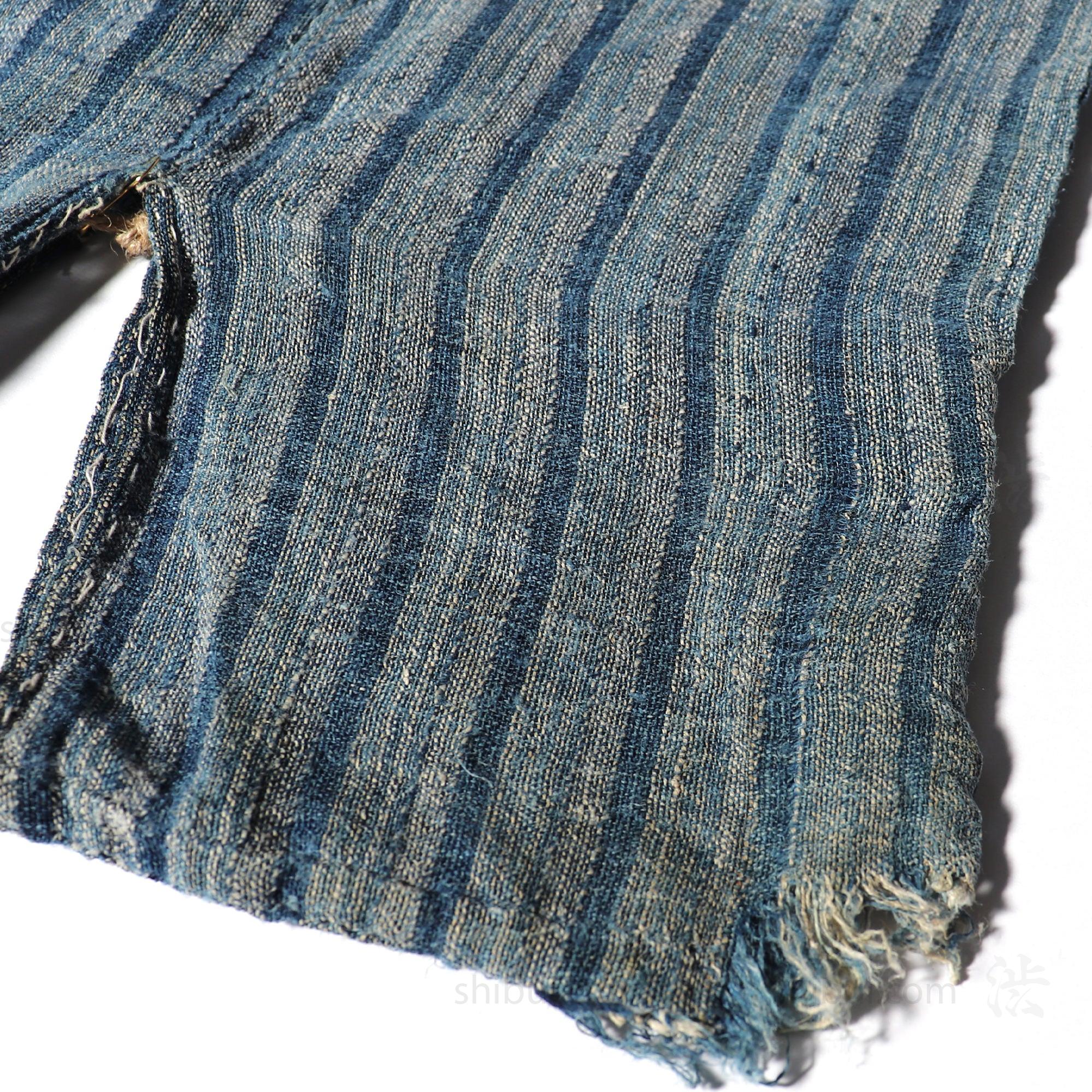 Child's Shima Boro  Japanese Indigo Kimono - Image 2