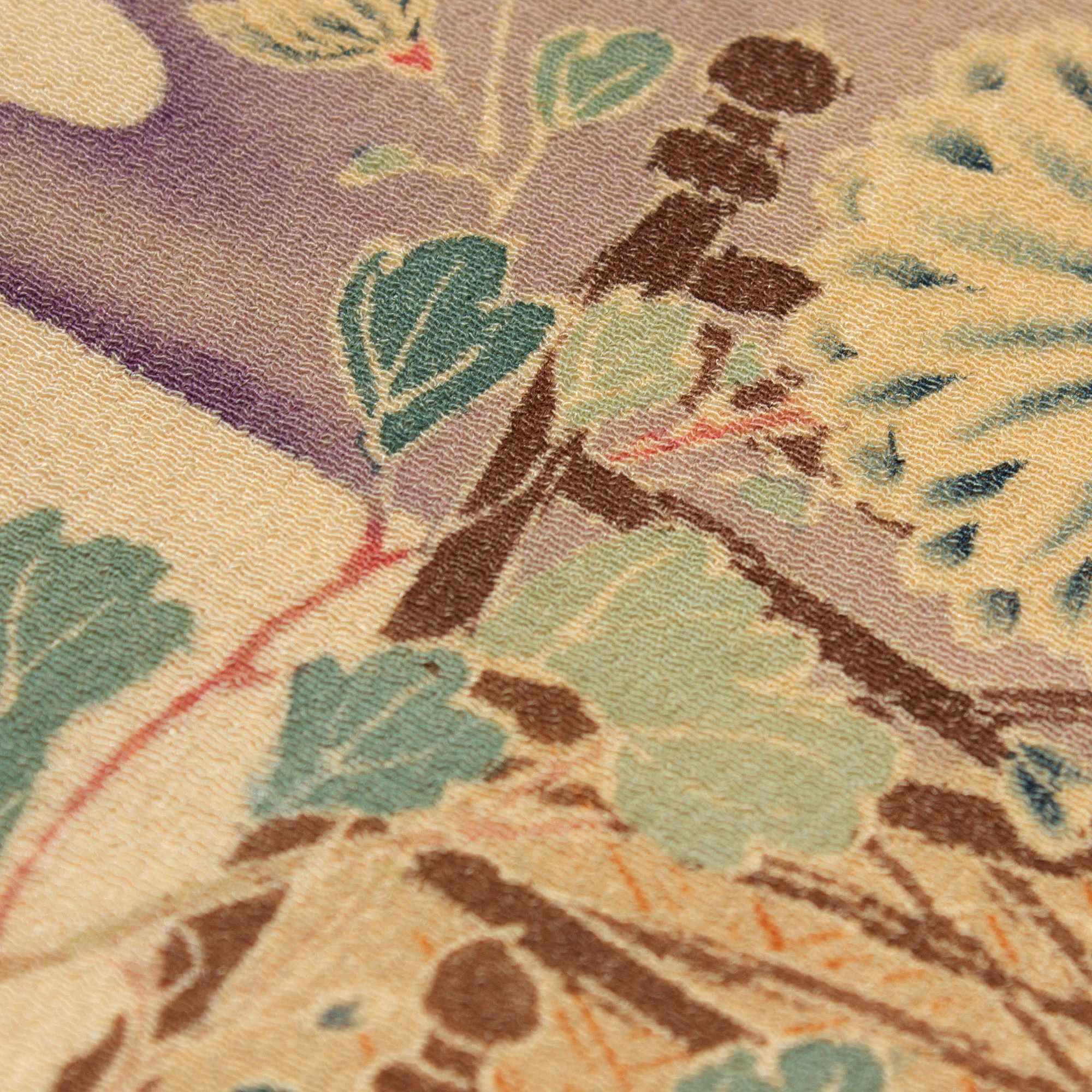 Yuzen Chirimen Silk Textile Fragment - Image 2